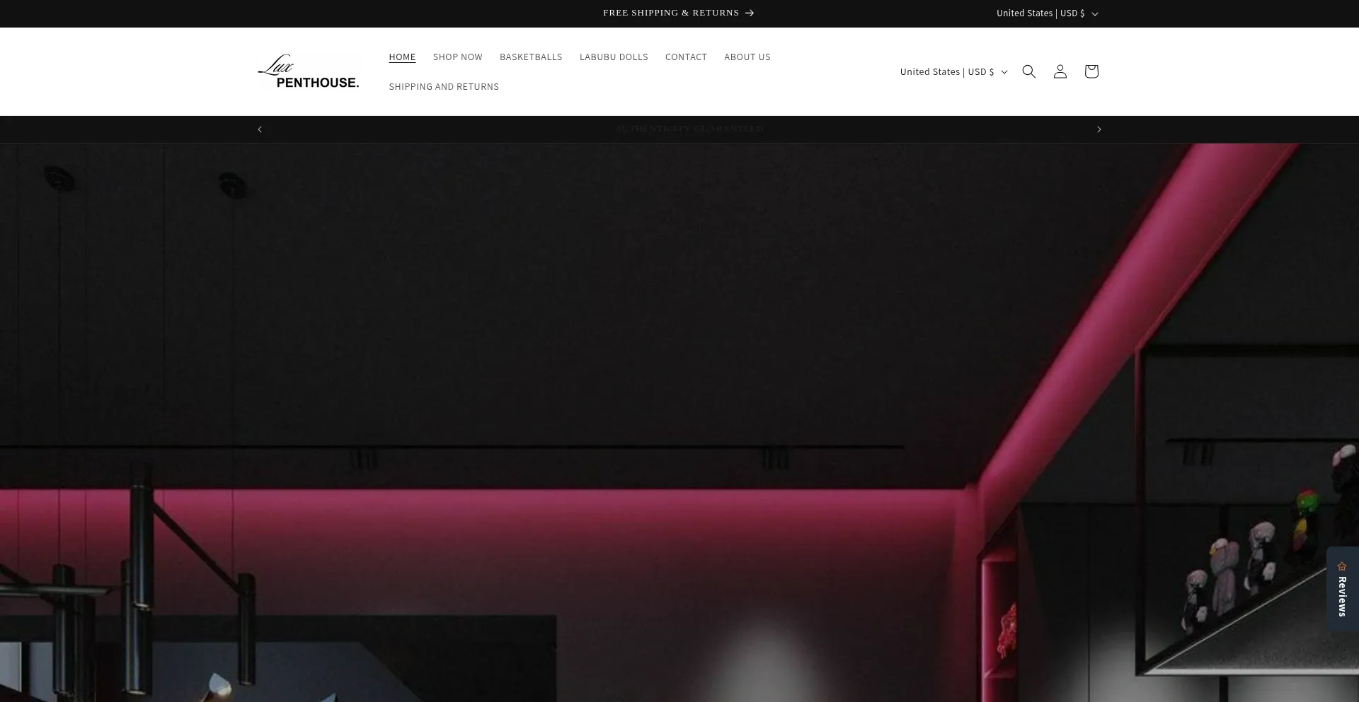 Website screenshot of Theluxpenthouse.store