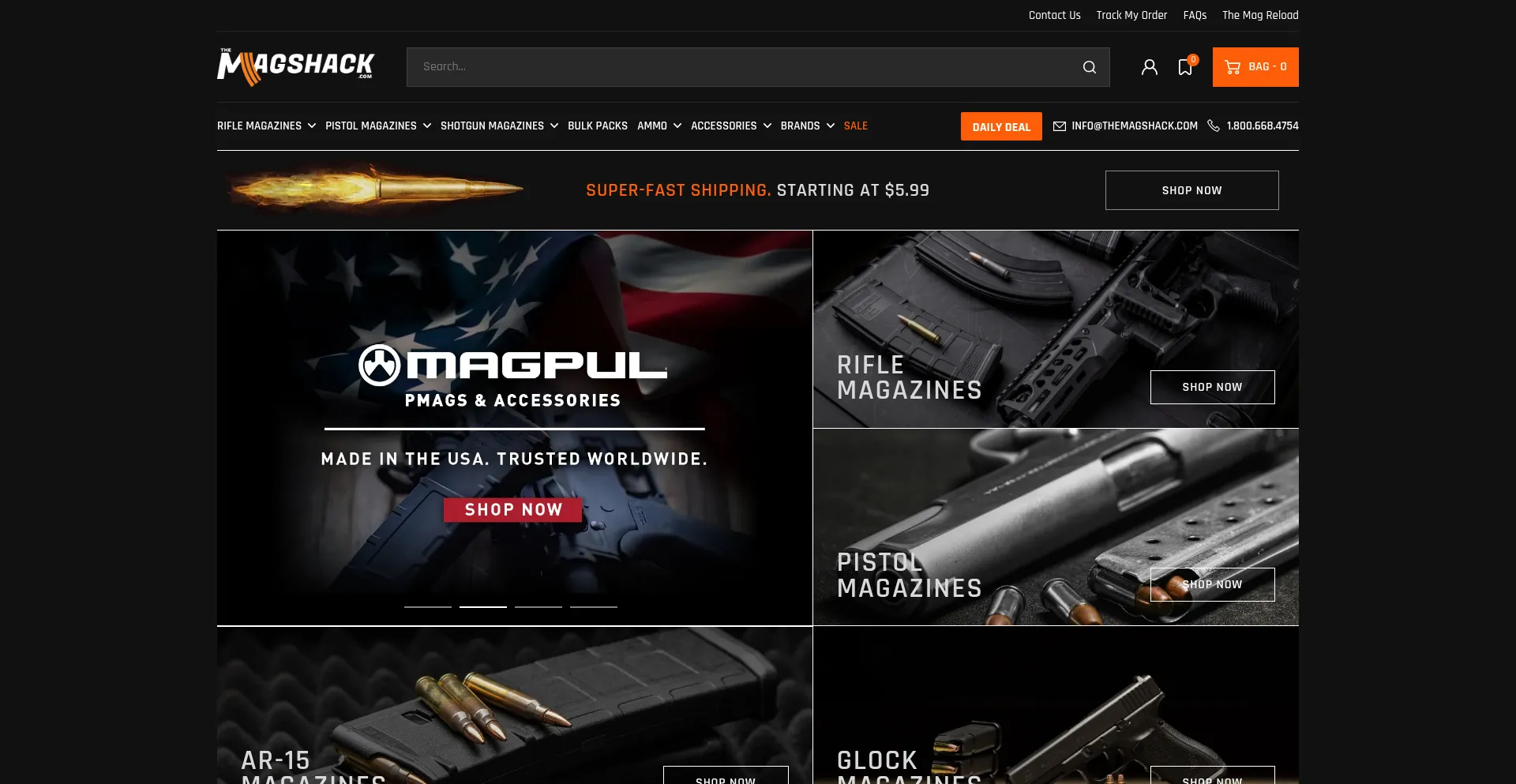 Website screenshot of Themagshack.com