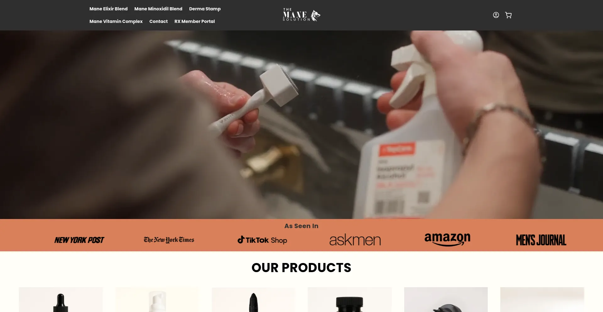 Website screenshot of Themanesolution.com