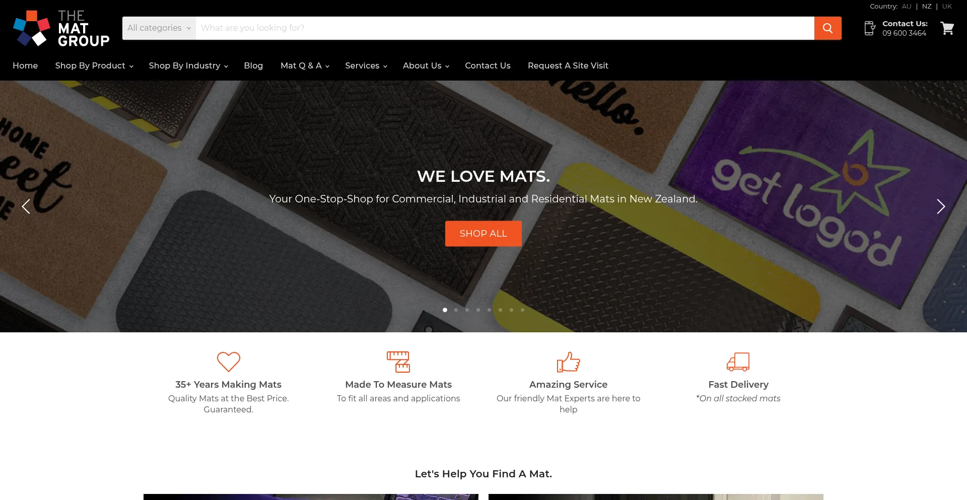 Website screenshot of Thematgroup.co.nz