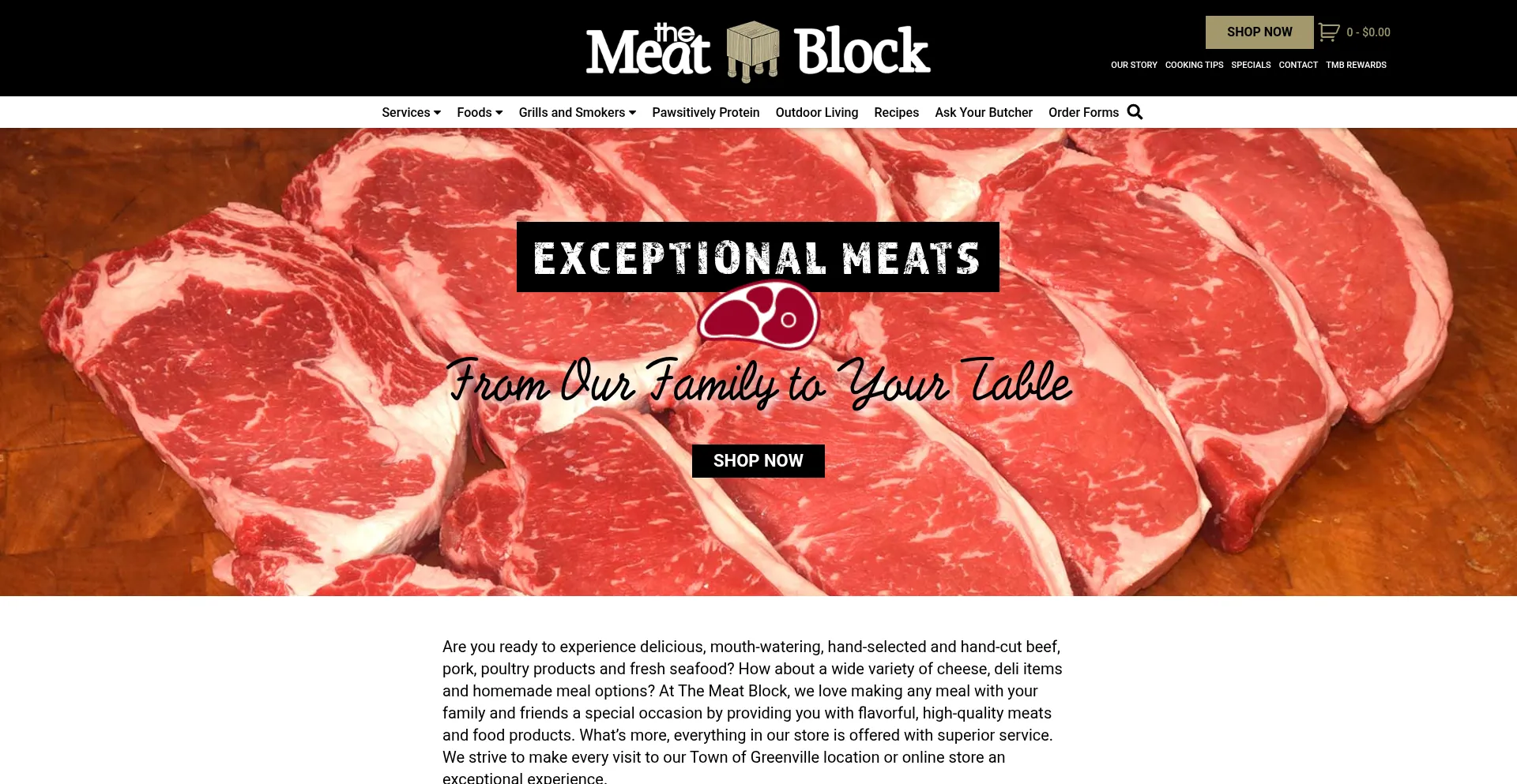 Website screenshot of Themeatblock.com