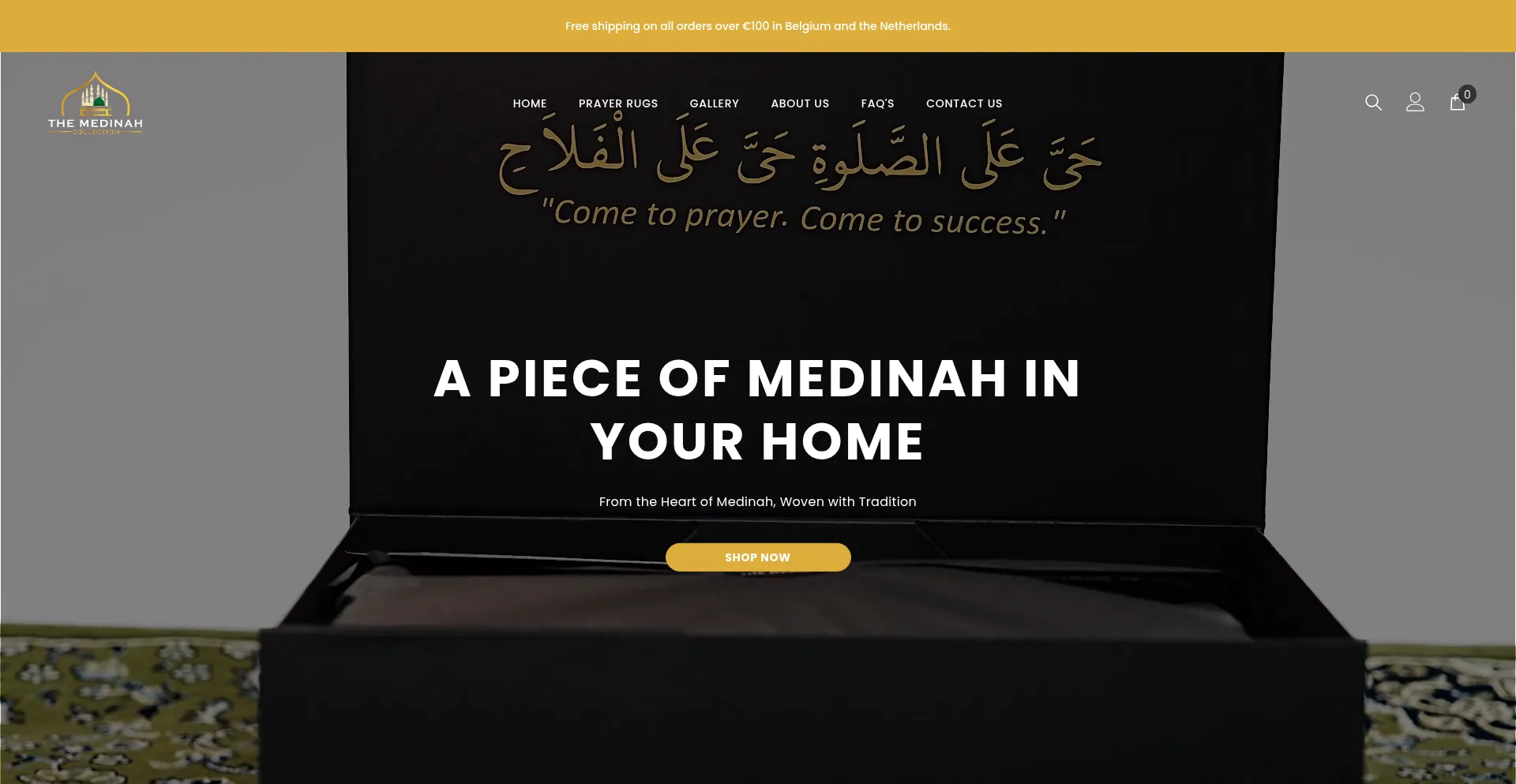 Website screenshot of Themedinahcollection.com