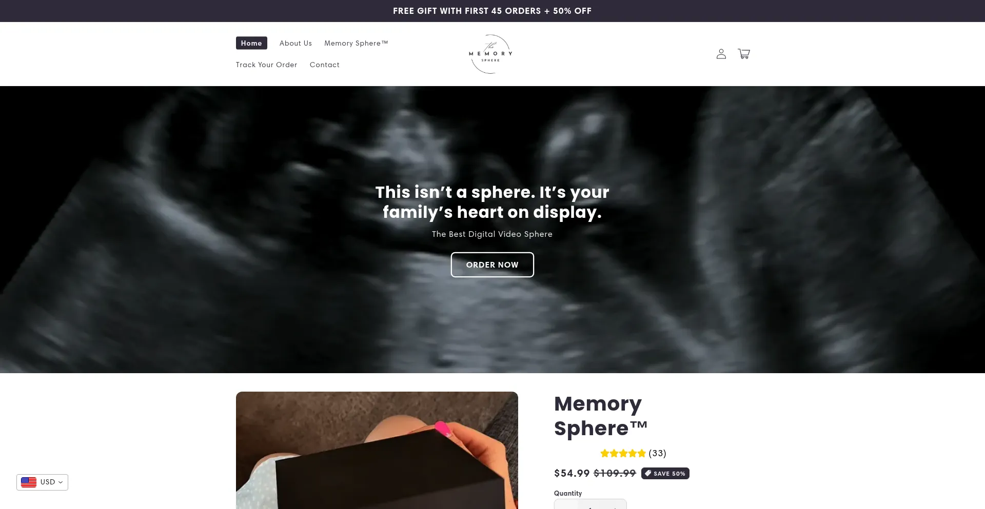 Website screenshot of Thememorysphere.com