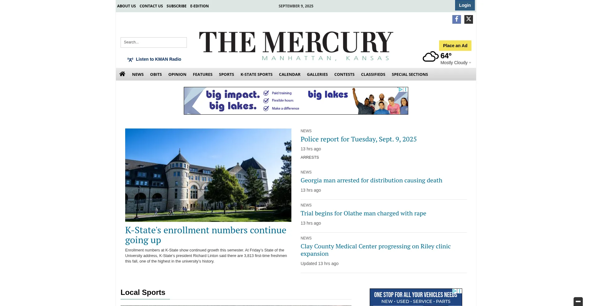 Website screenshot of Themercury.com