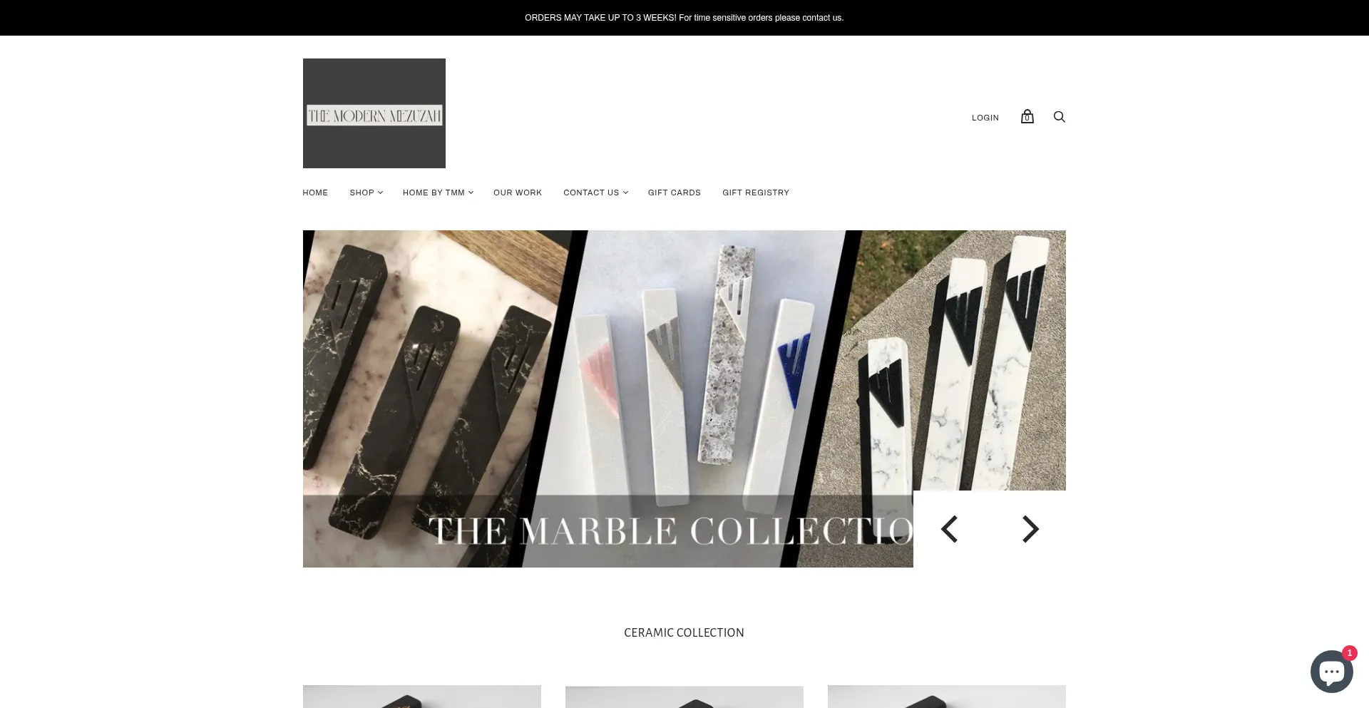 Website screenshot of Themodernmezuzah.com