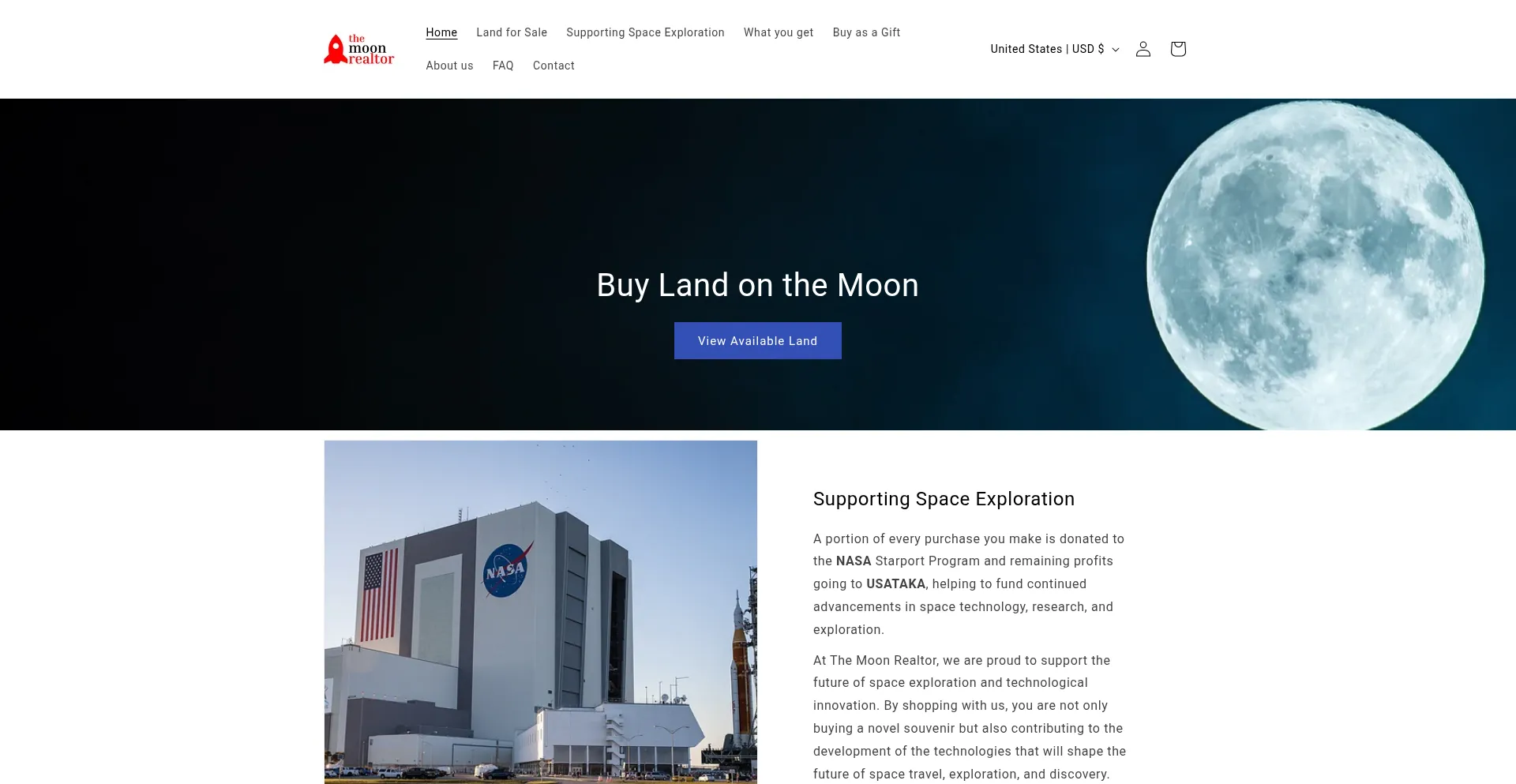 Website screenshot of Themoonrealtor.com