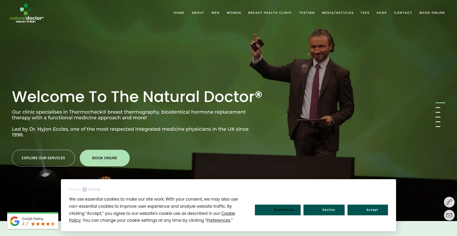 Website screenshot of Thenaturaldoctor.org