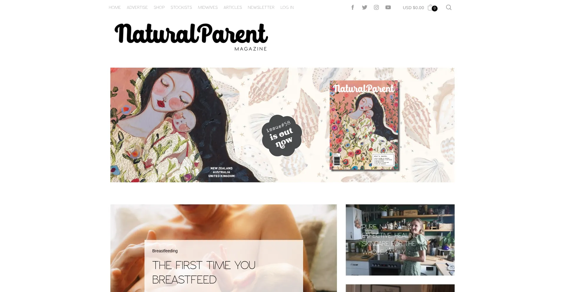 Website screenshot of Thenaturalparentmagazine.com
