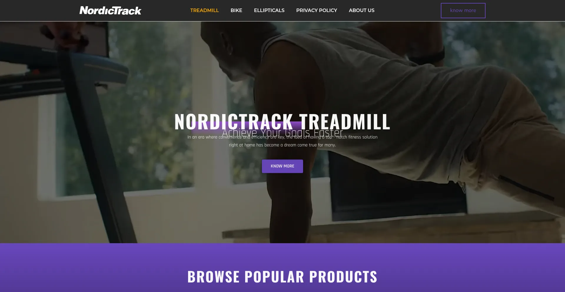 Website screenshot of Thenordictrack.com