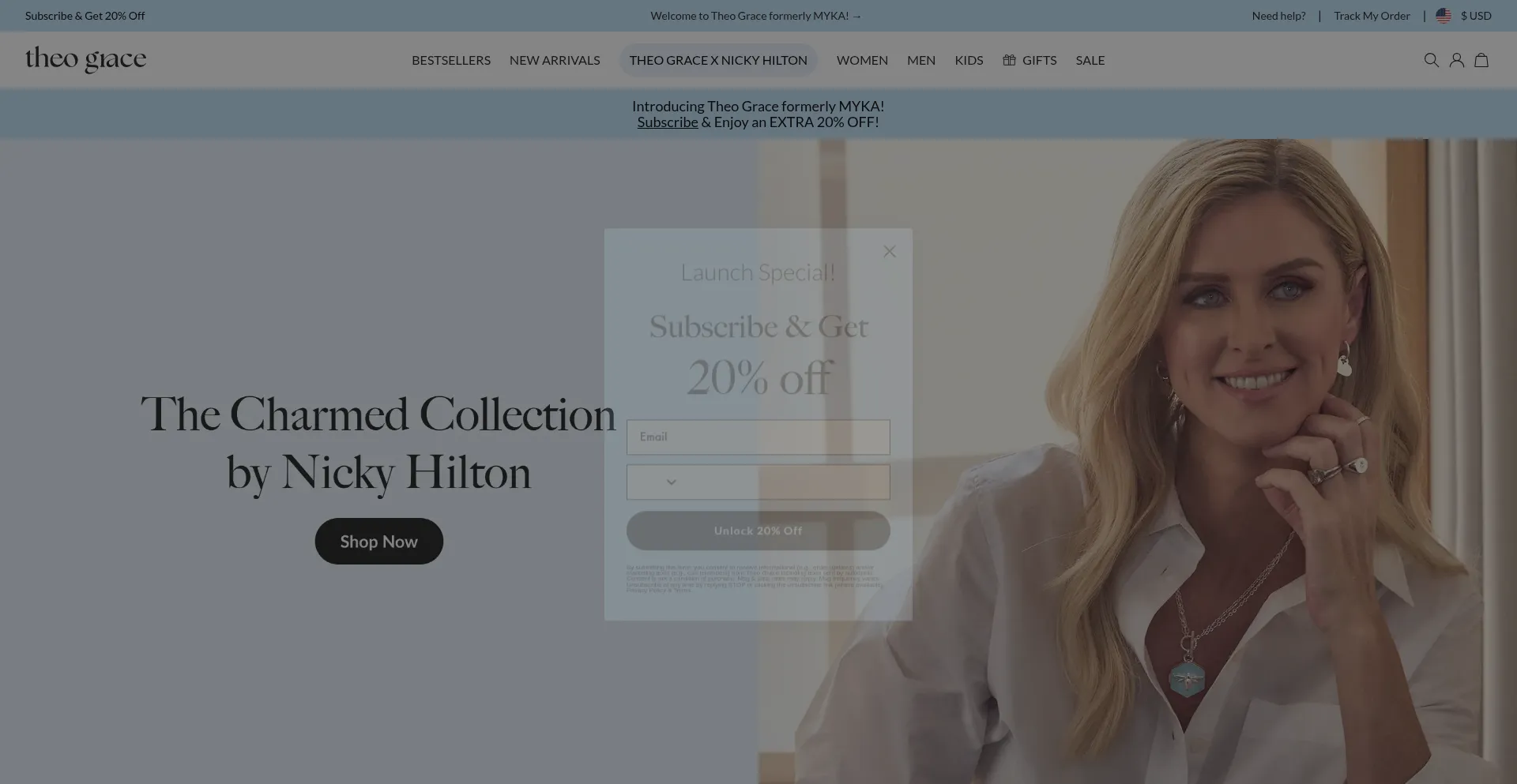 Website screenshot of Theograce.com