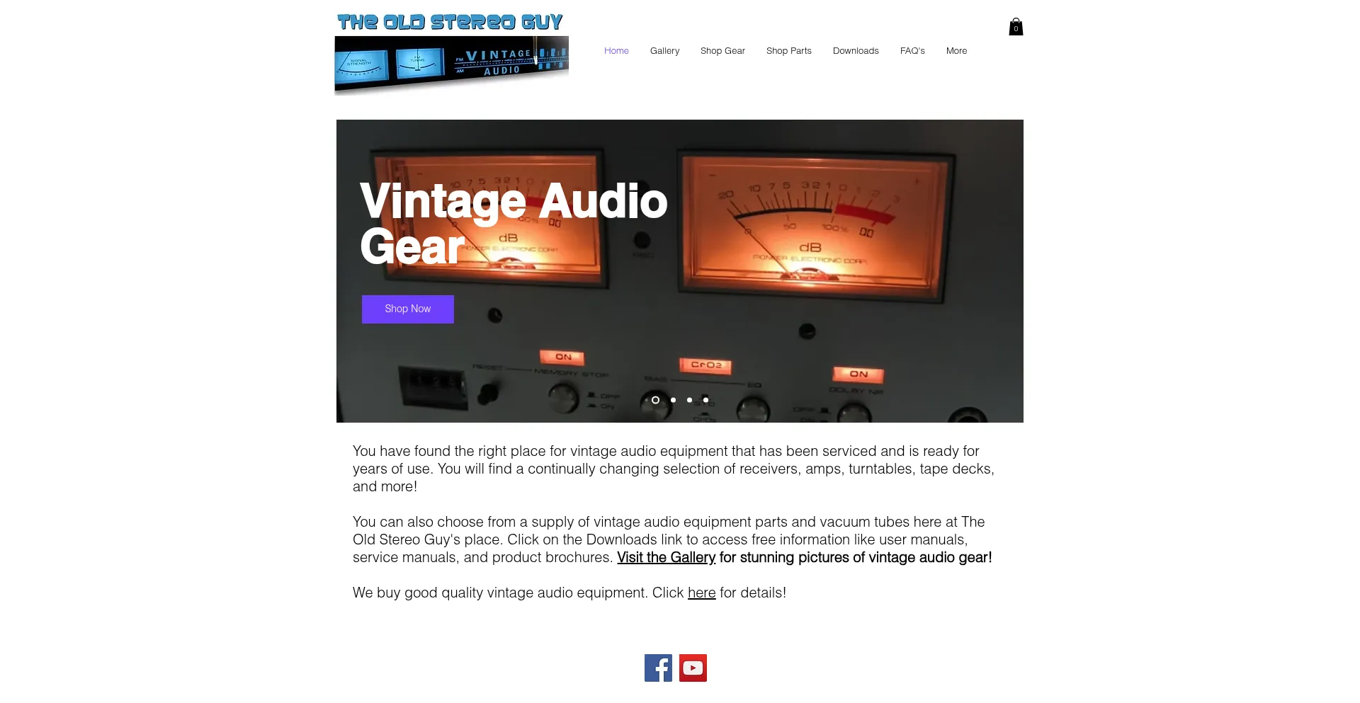 Website screenshot of Theoldstereoguy.com