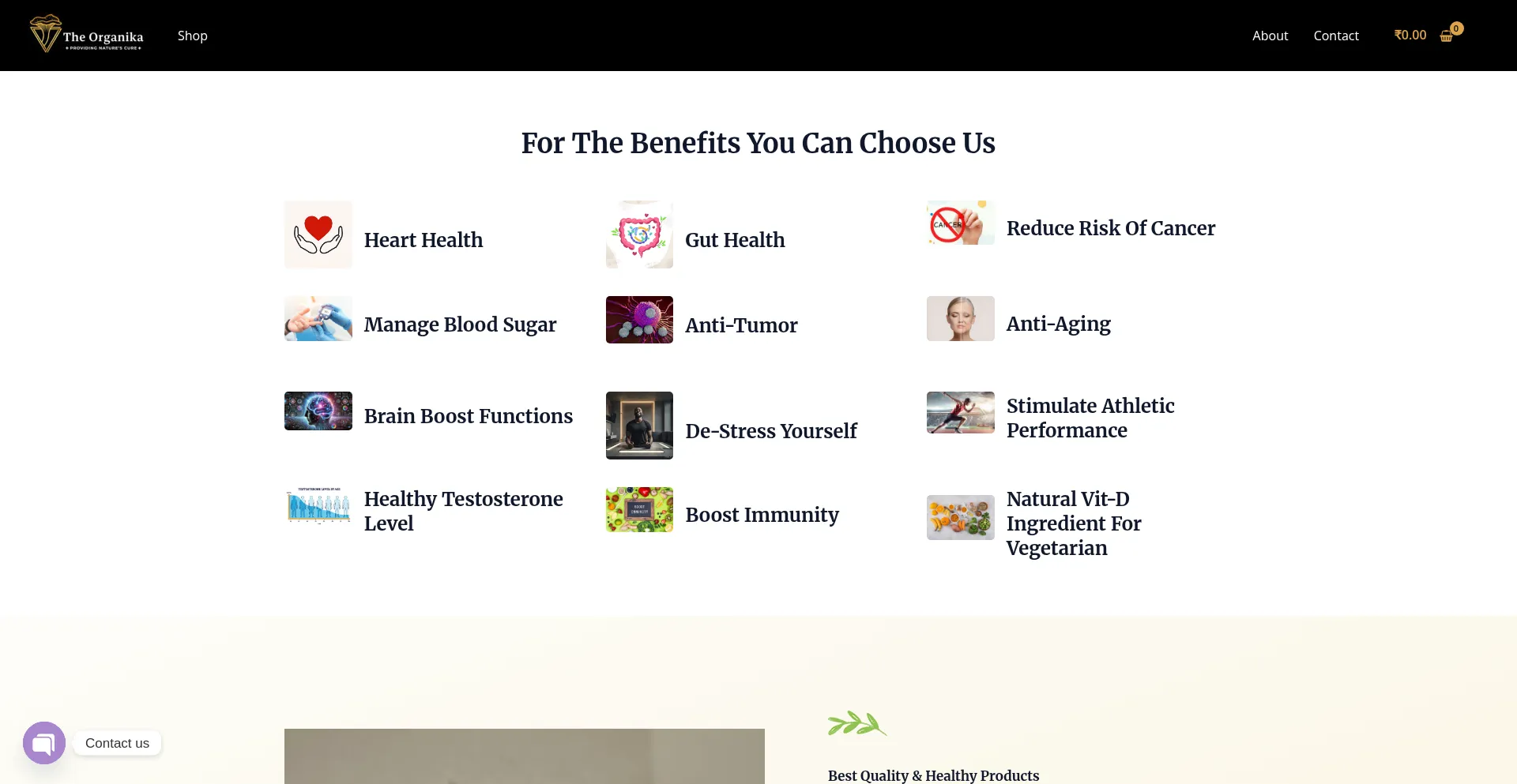 Website screenshot of Theorganika.com