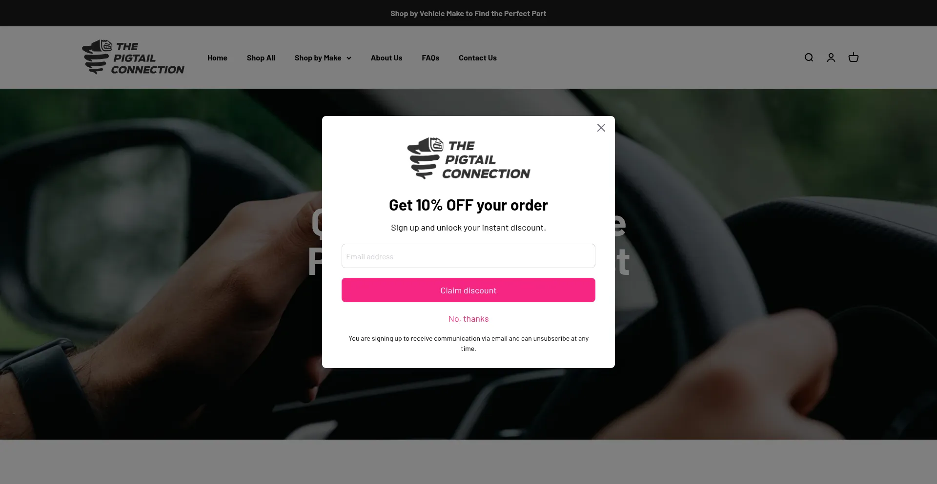 Website screenshot of Thepigtailconnection.com