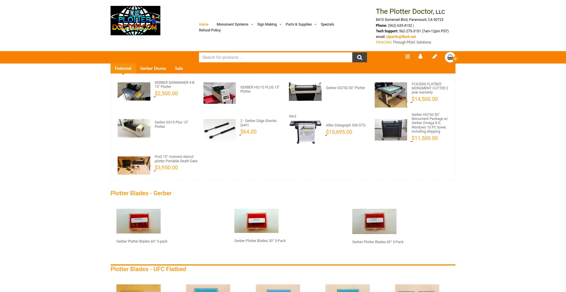 Website screenshot of Theplotterdoctor.com