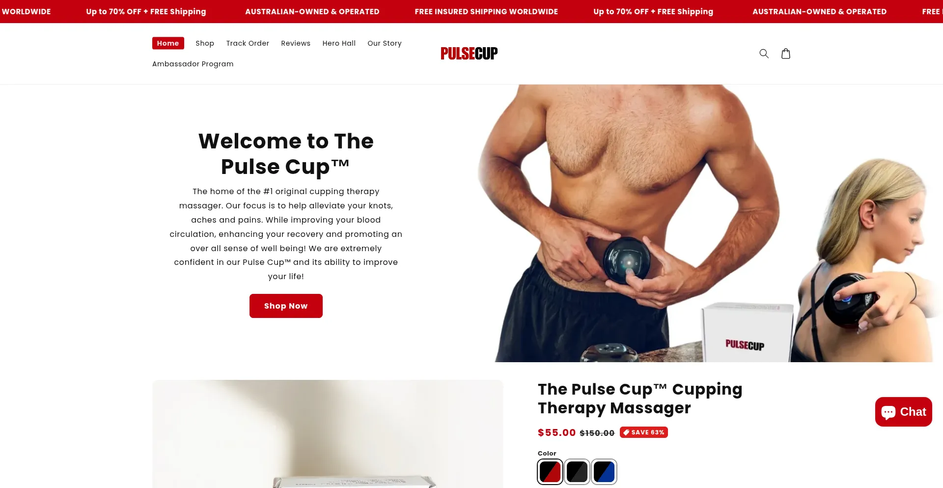 Website screenshot of Thepulsecup.com