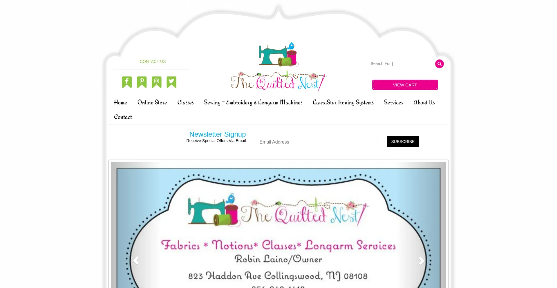 Website screenshot of Thequiltednest.com