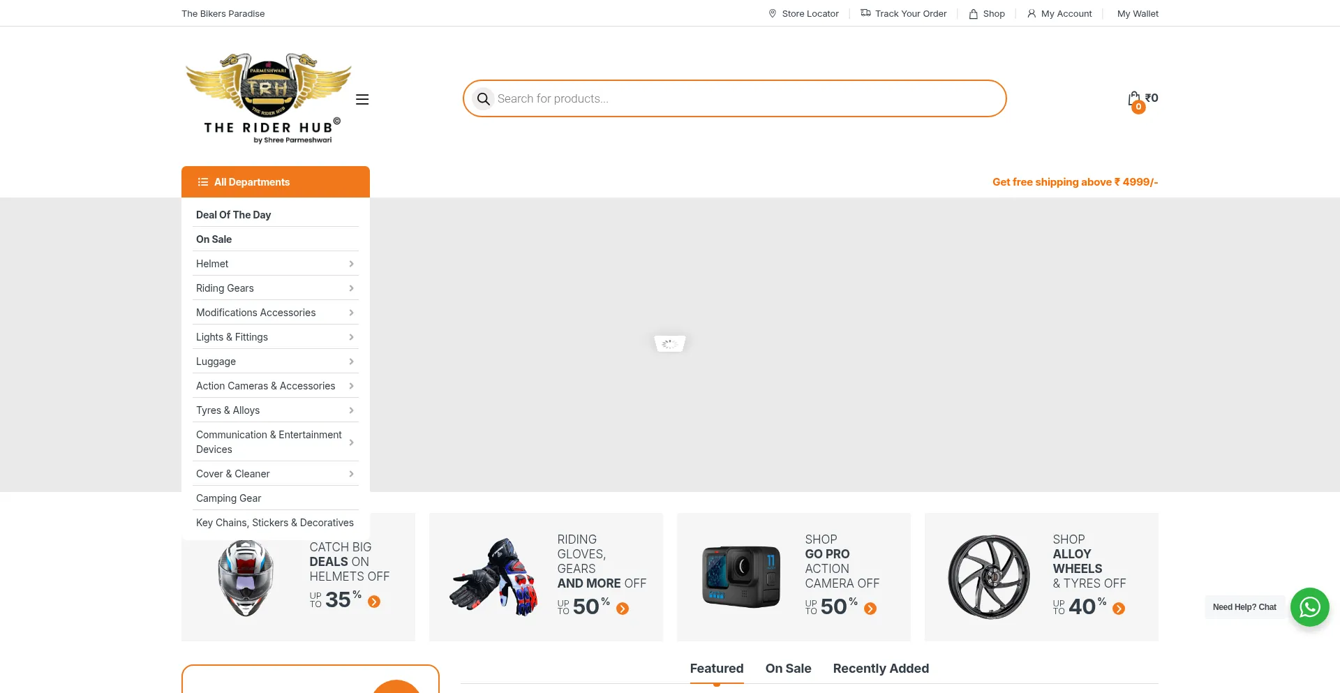 Website screenshot of Theriderhub.com