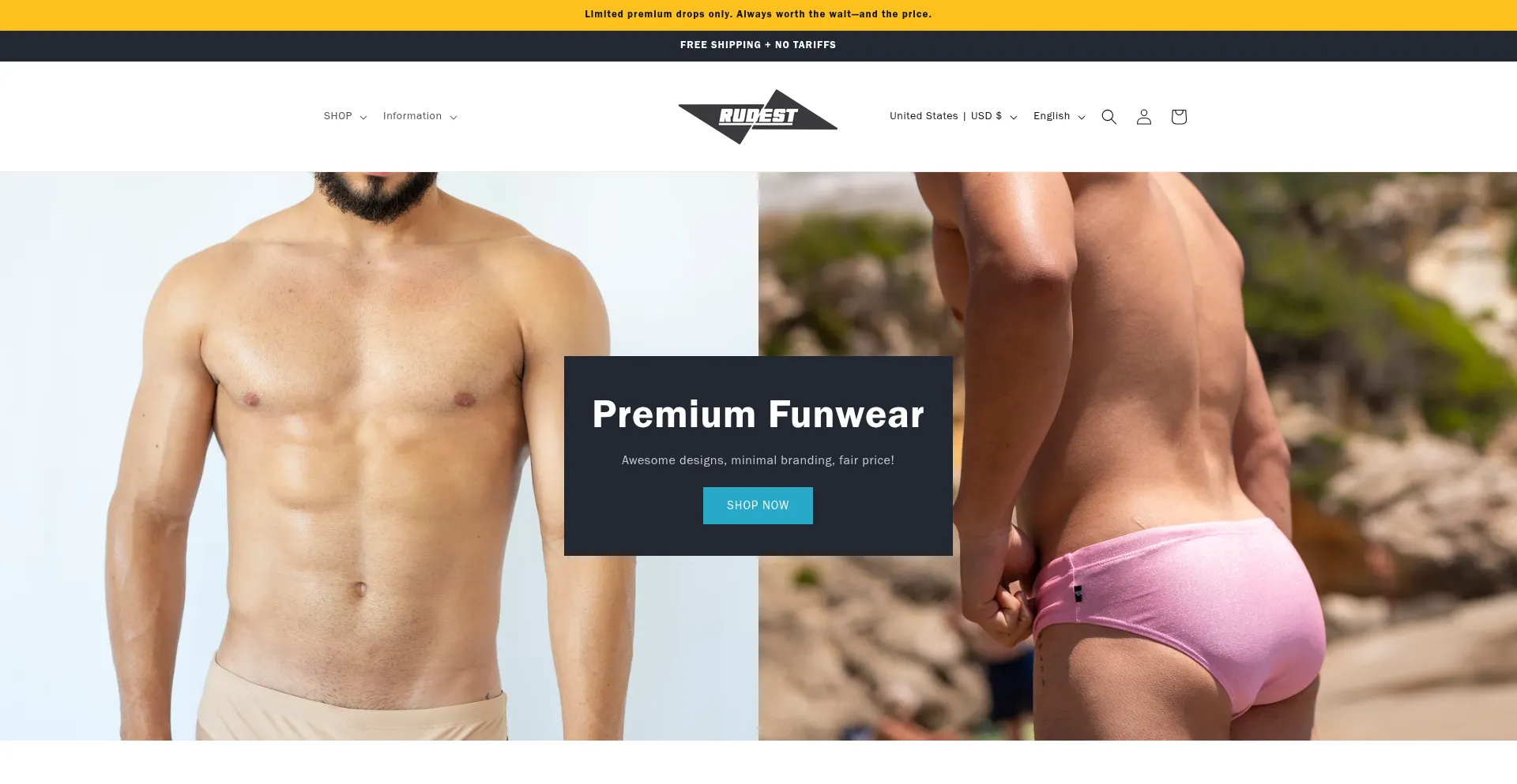 Website screenshot of Therudestbrand.com