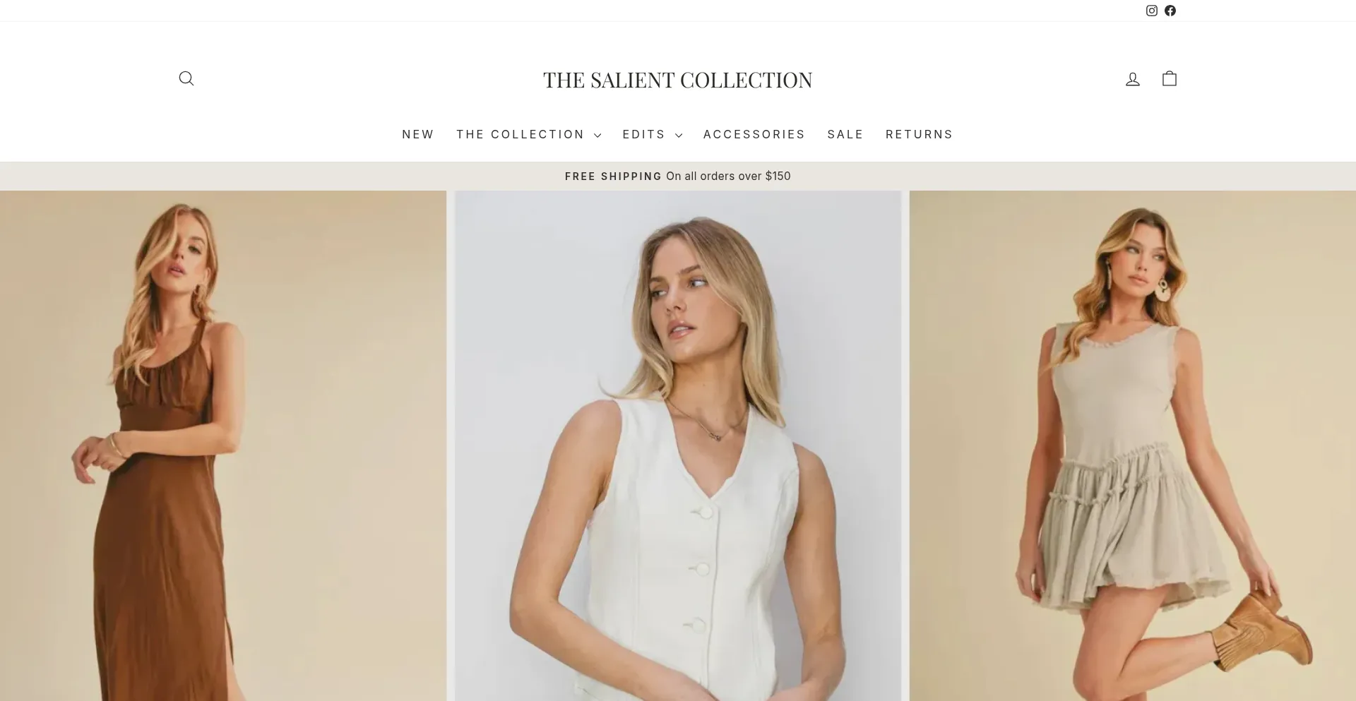 Website screenshot of Thesalientcollection.com