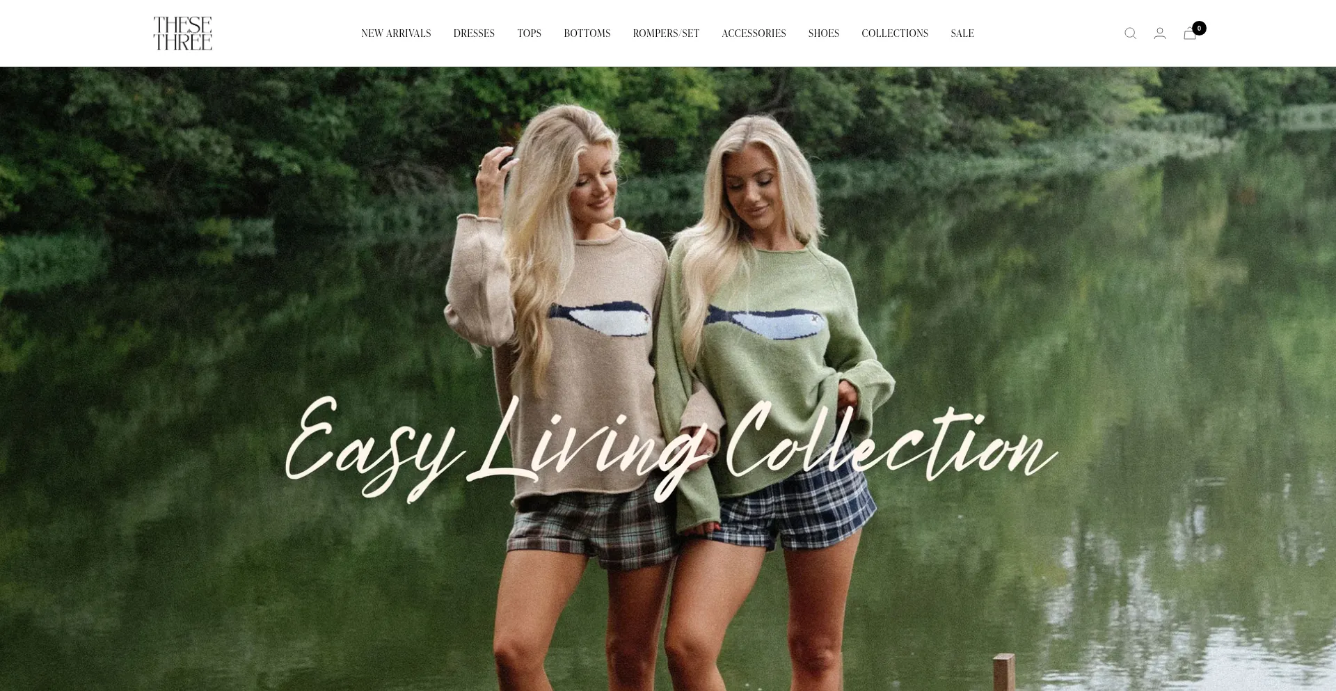 Website screenshot of Thesethreeboutique.com