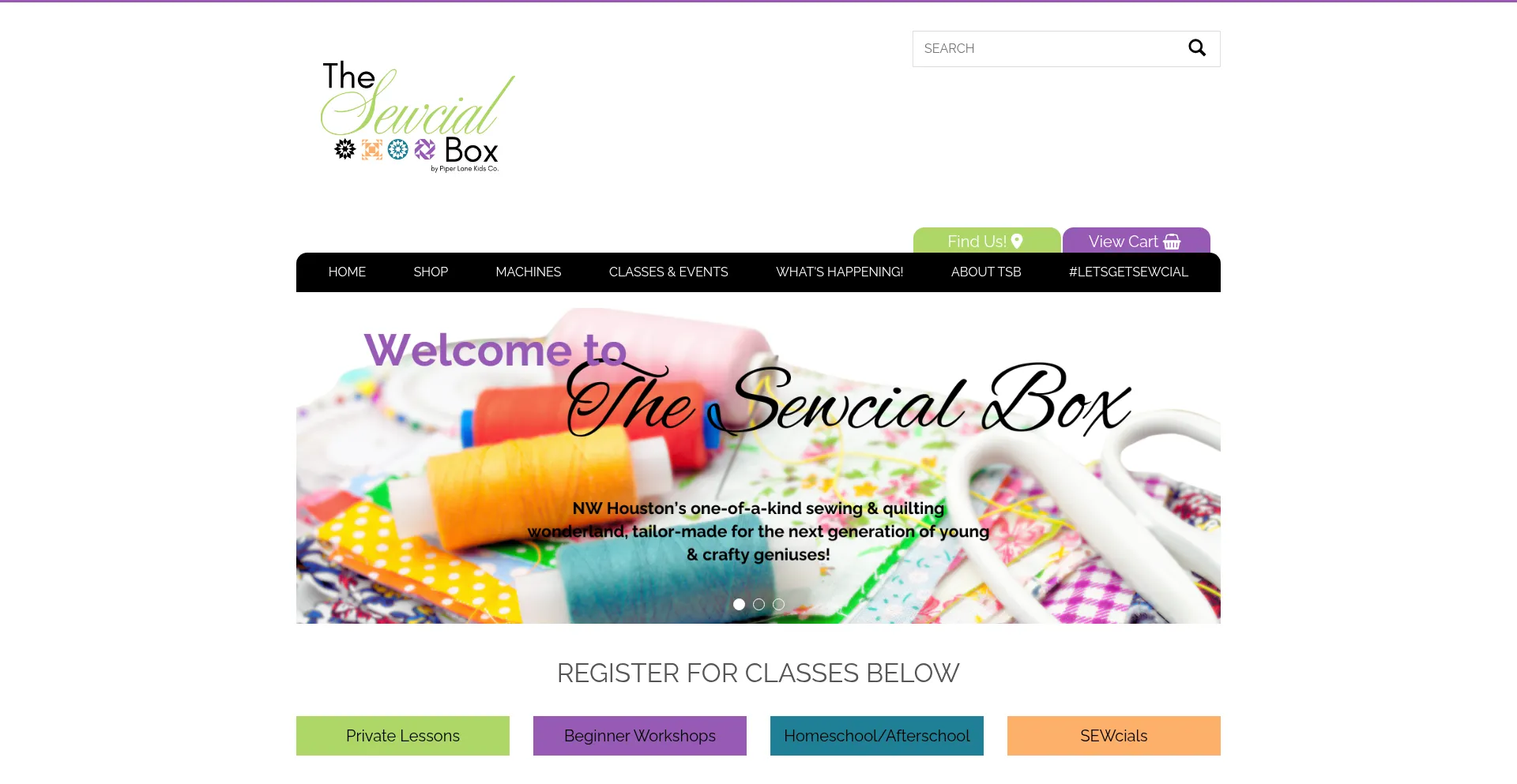 Website screenshot of Thesewcialbox.com