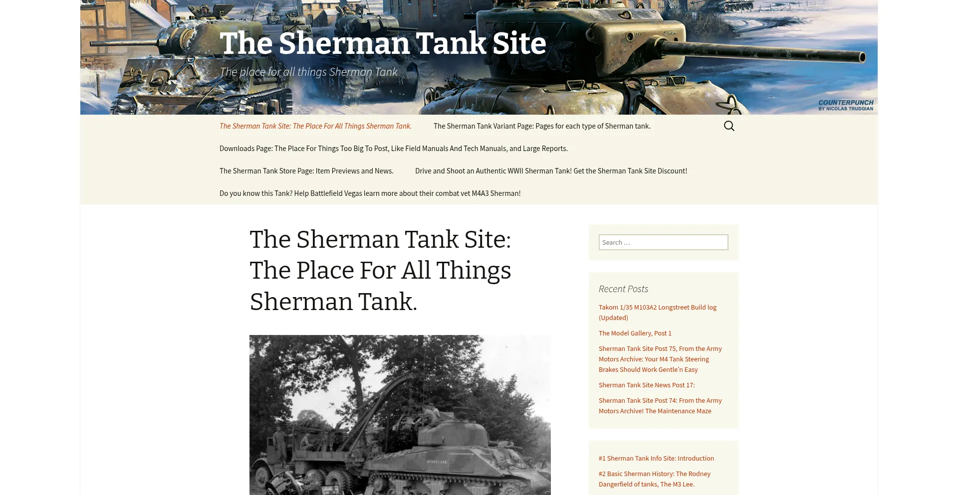 Website screenshot of Theshermantank.com