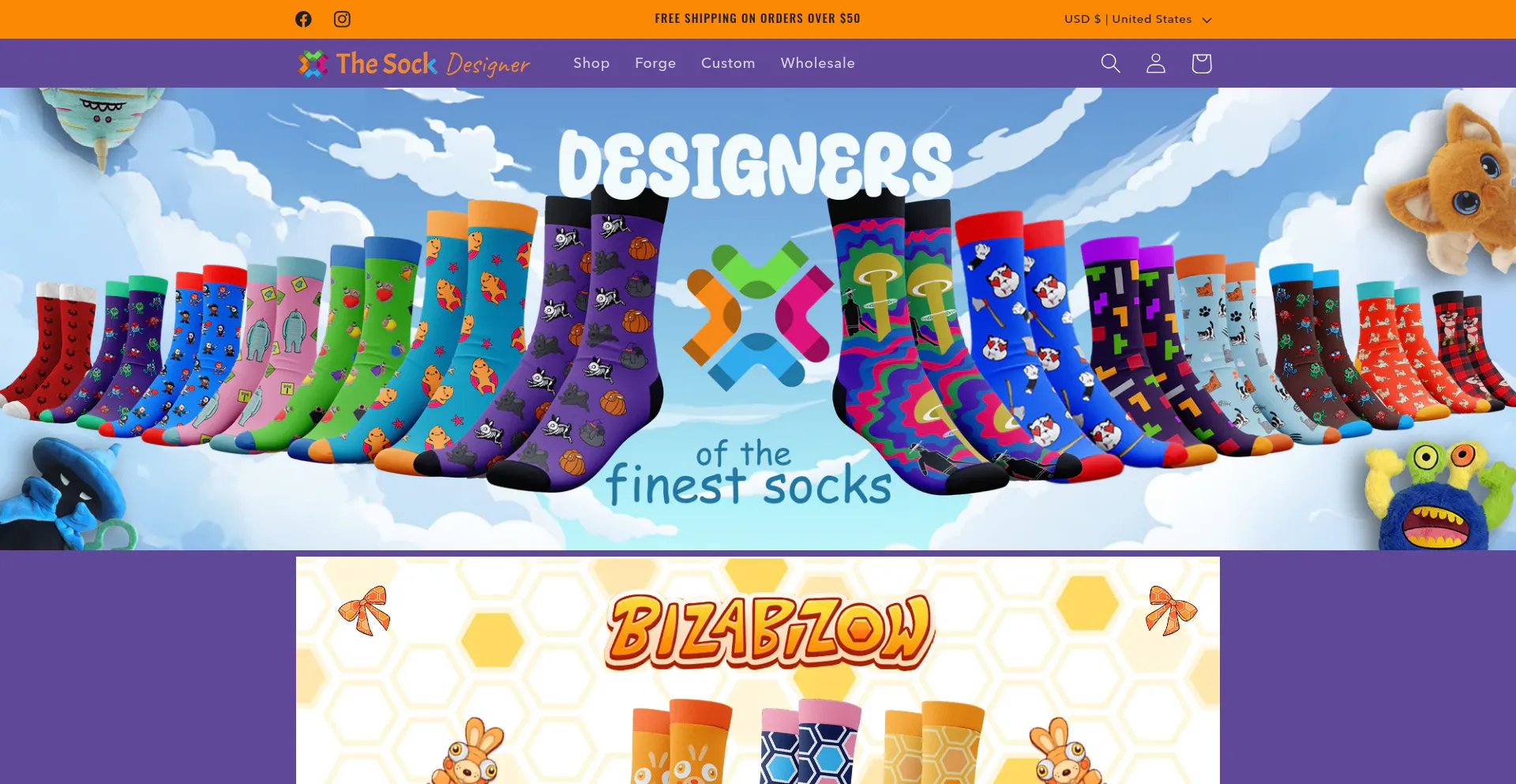 Website screenshot of Thesockdesigner.com