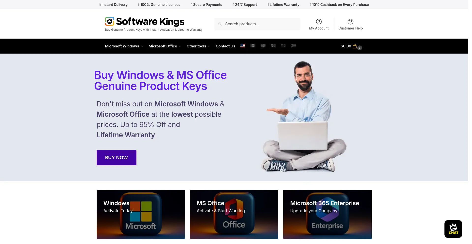 Website screenshot of Thesoftwarekings.com