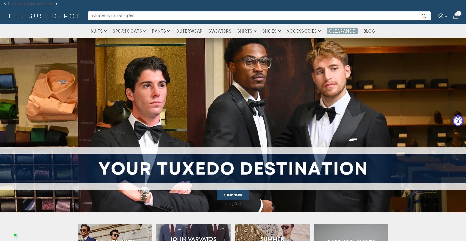 Website screenshot of Thesuitdepot.com