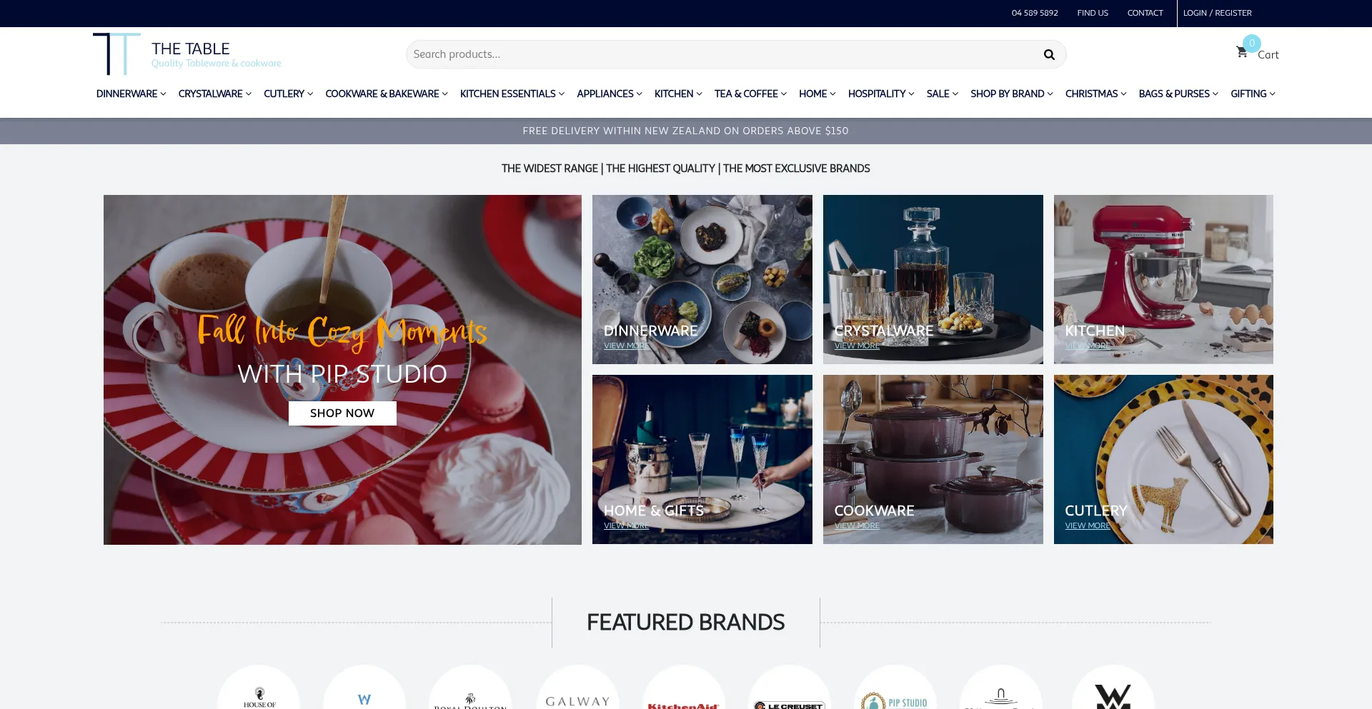 Website screenshot of Thetable.co.nz