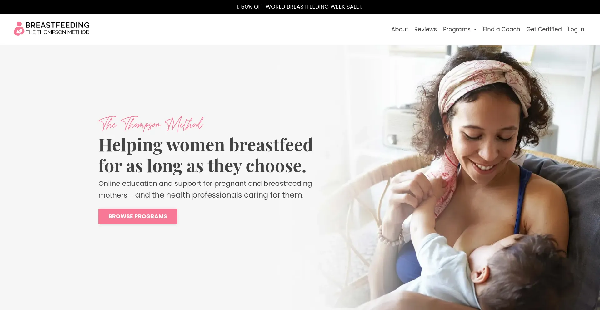 Website screenshot of Thethompsonmethod.com