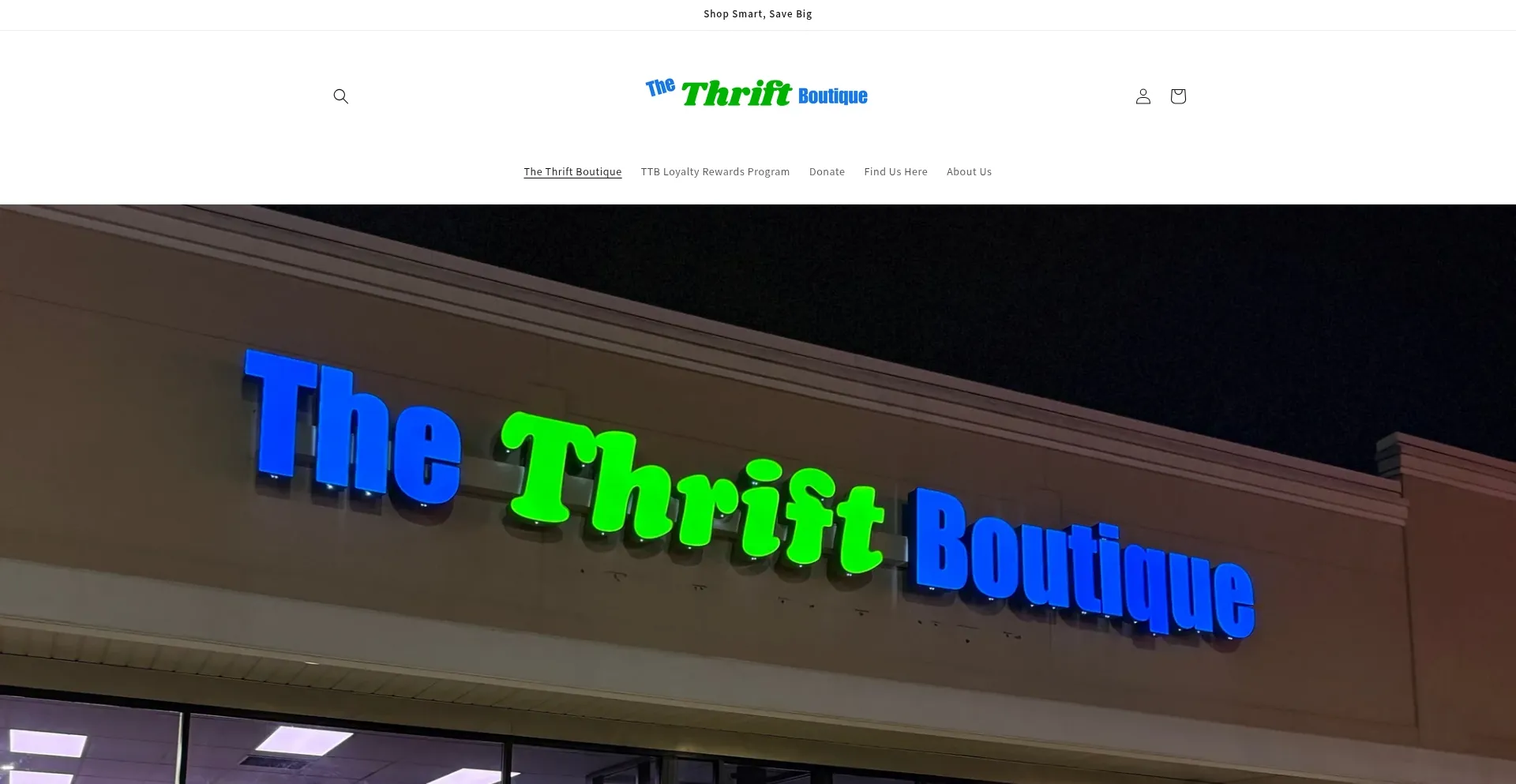 Website screenshot of Thethriftboutique.com