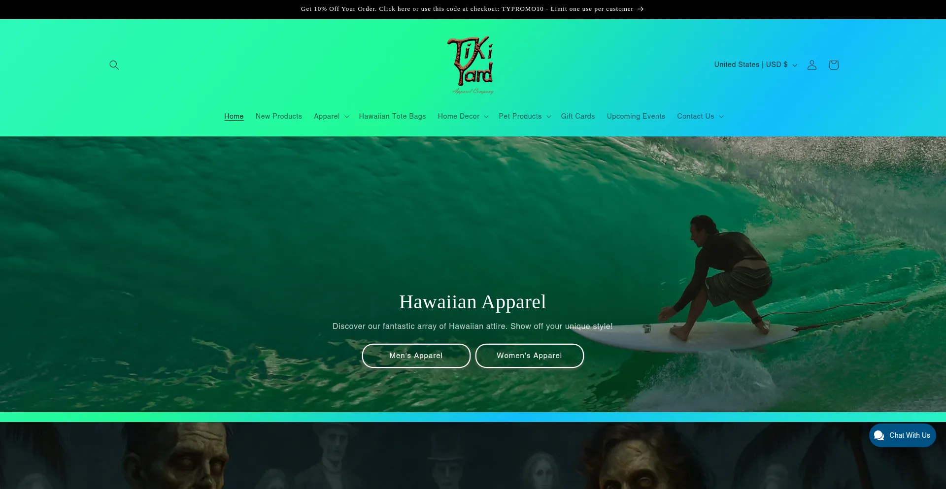 Website screenshot of Thetikiyard.com