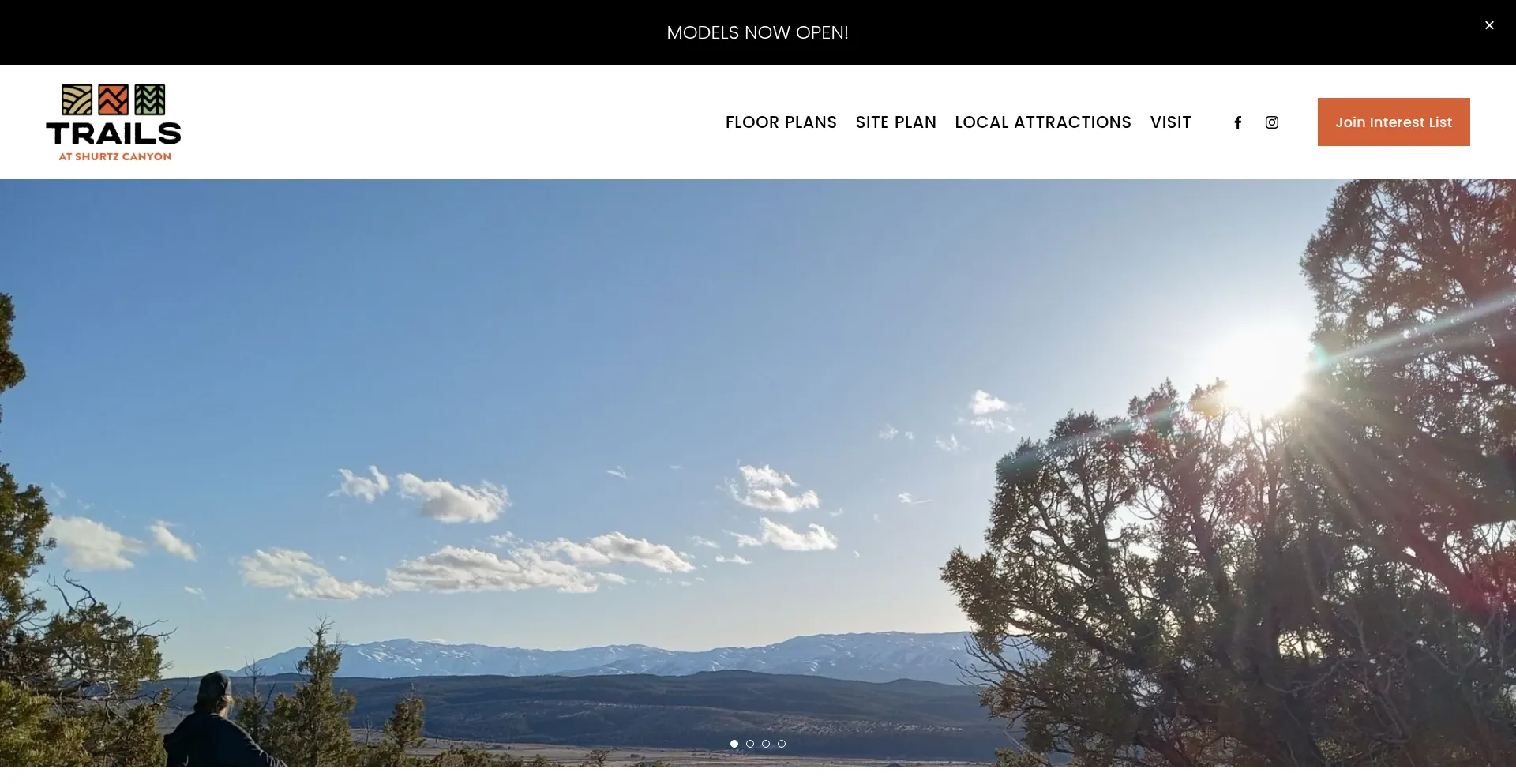 Website screenshot of Thetrails-shurtzcanyon.com