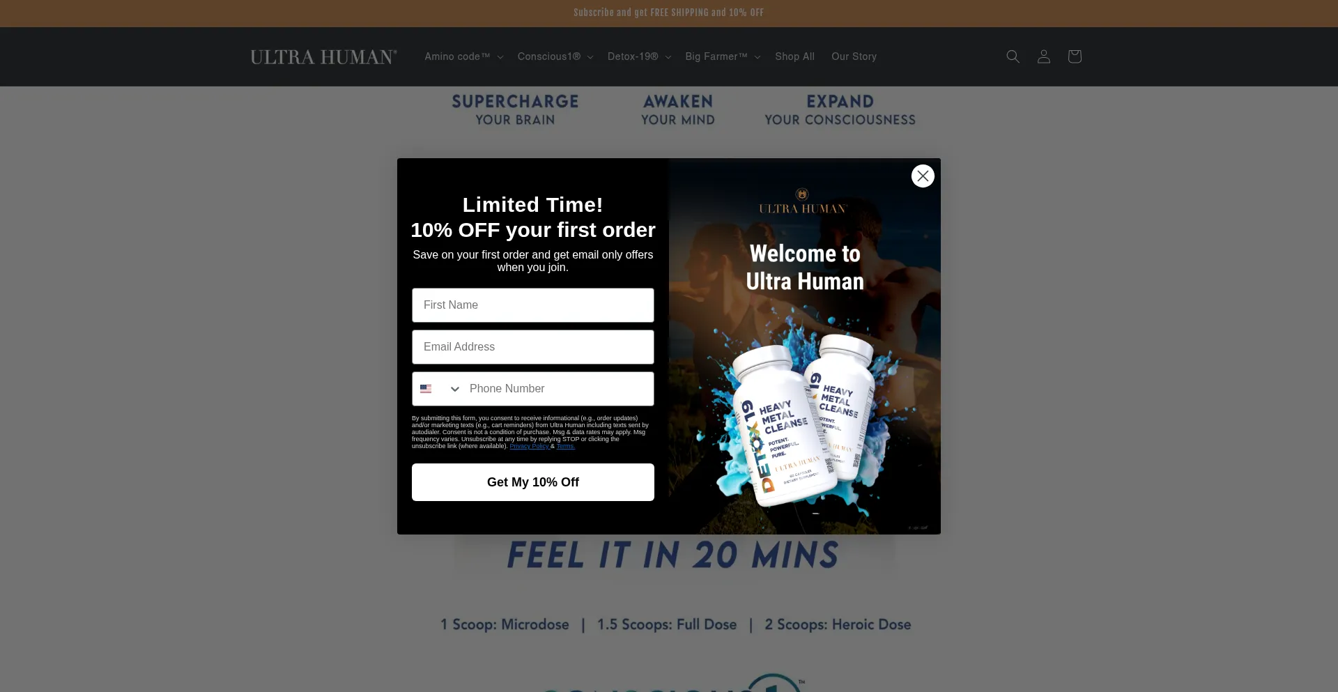 Website screenshot of Theultrahuman.net