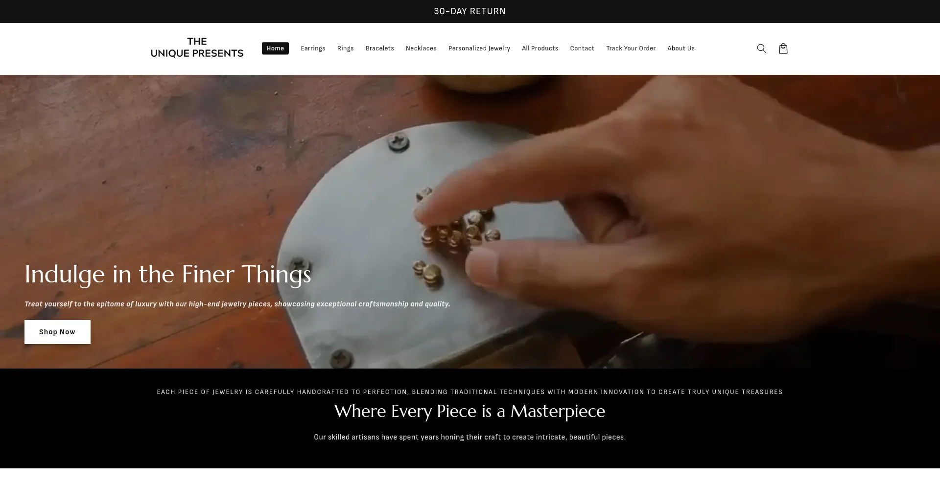 Website screenshot of Theuniquepresents.com