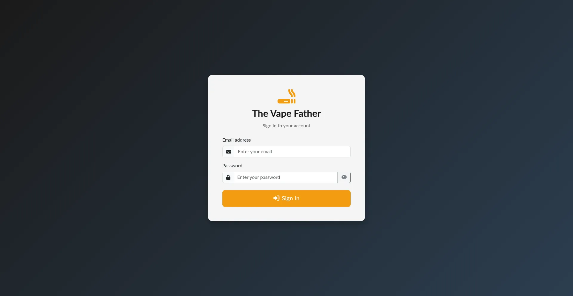 Website screenshot of Thevapefather.shop