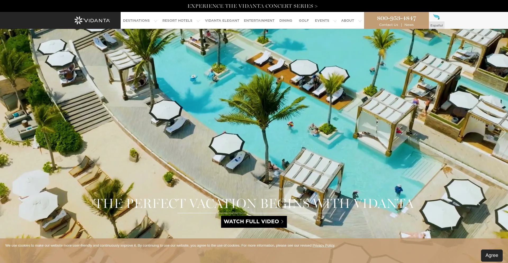 Website screenshot of Thevidanta.com