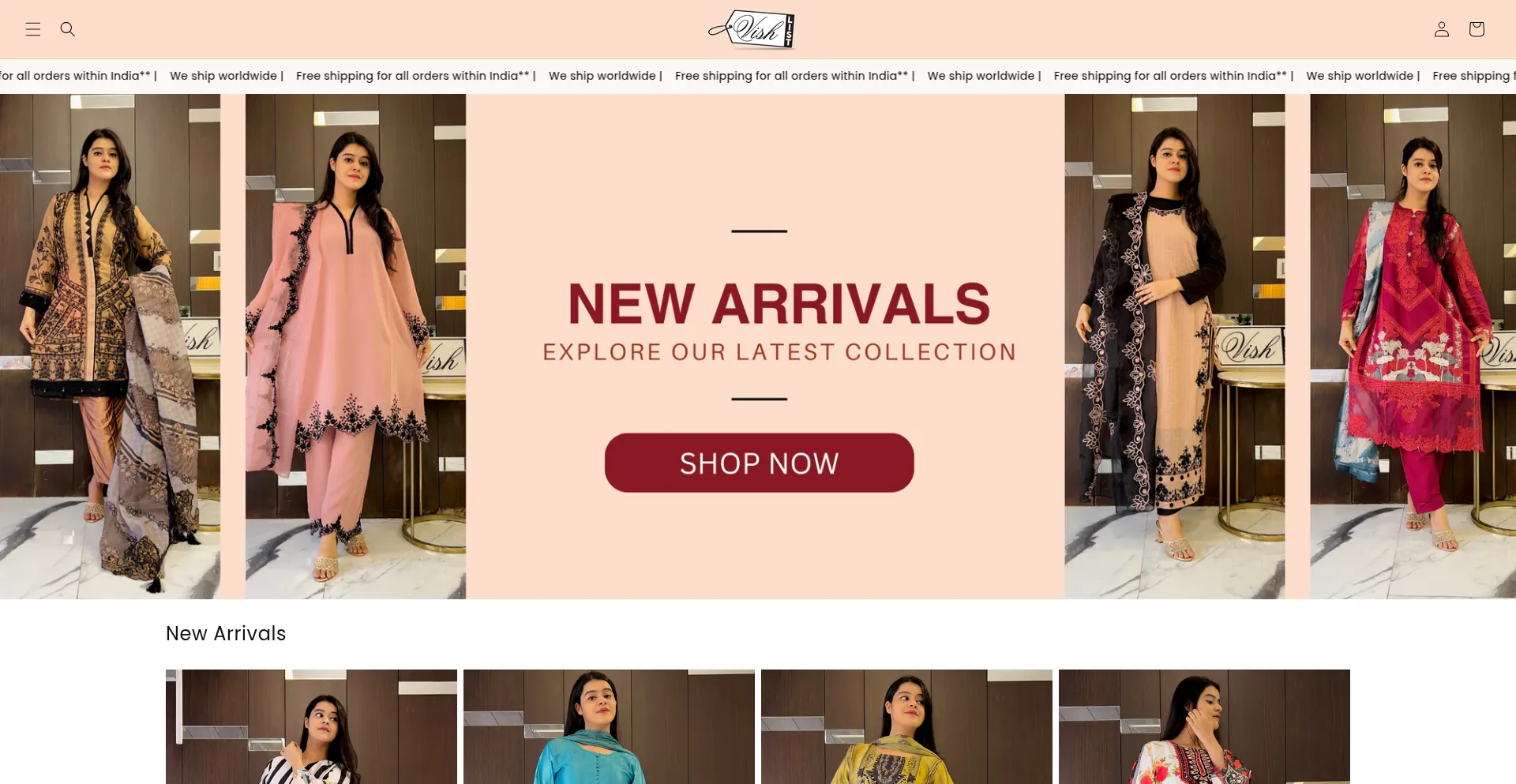 Website screenshot of Thevishlist.com
