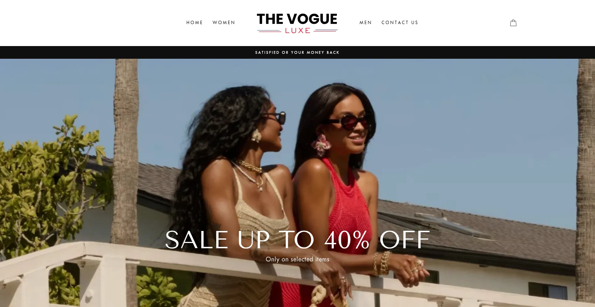 Website screenshot of Thevogueluxe.com