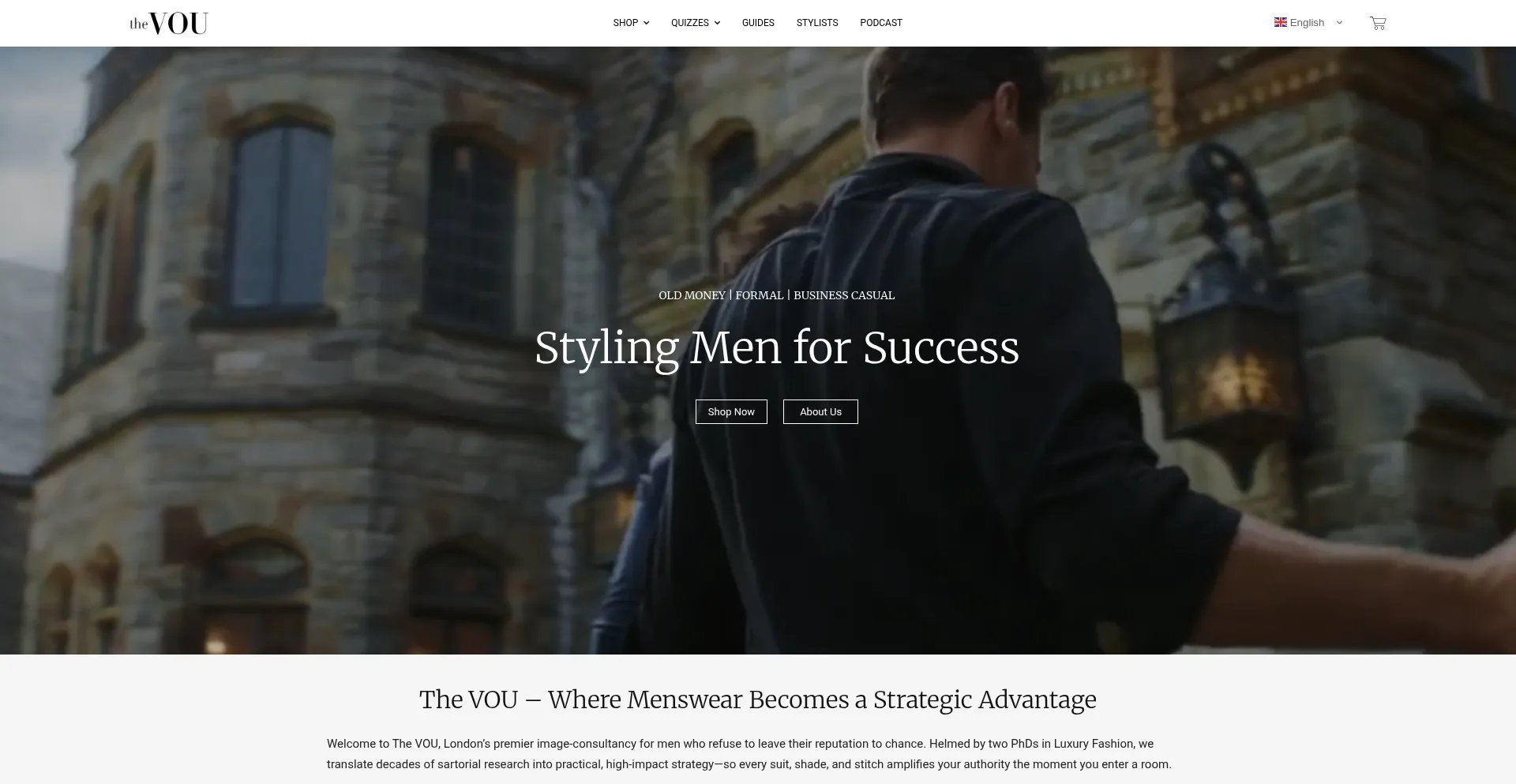 Website screenshot of Thevou.com