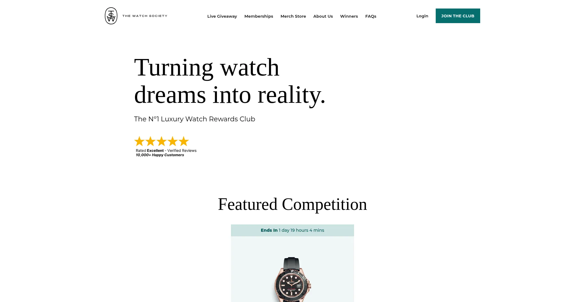 Website screenshot of Thewatchsociety.co