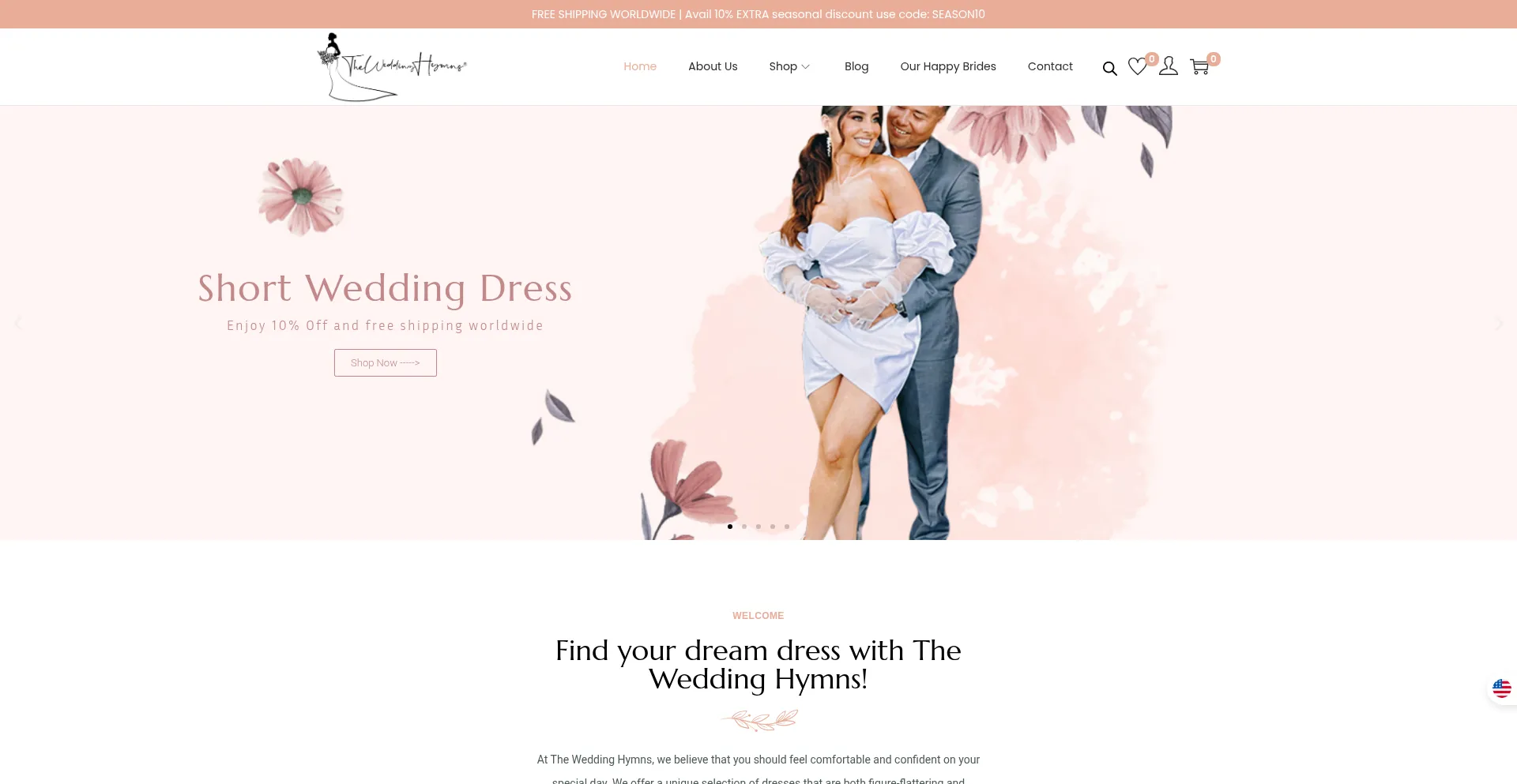 Website screenshot of Theweddinghymns.com