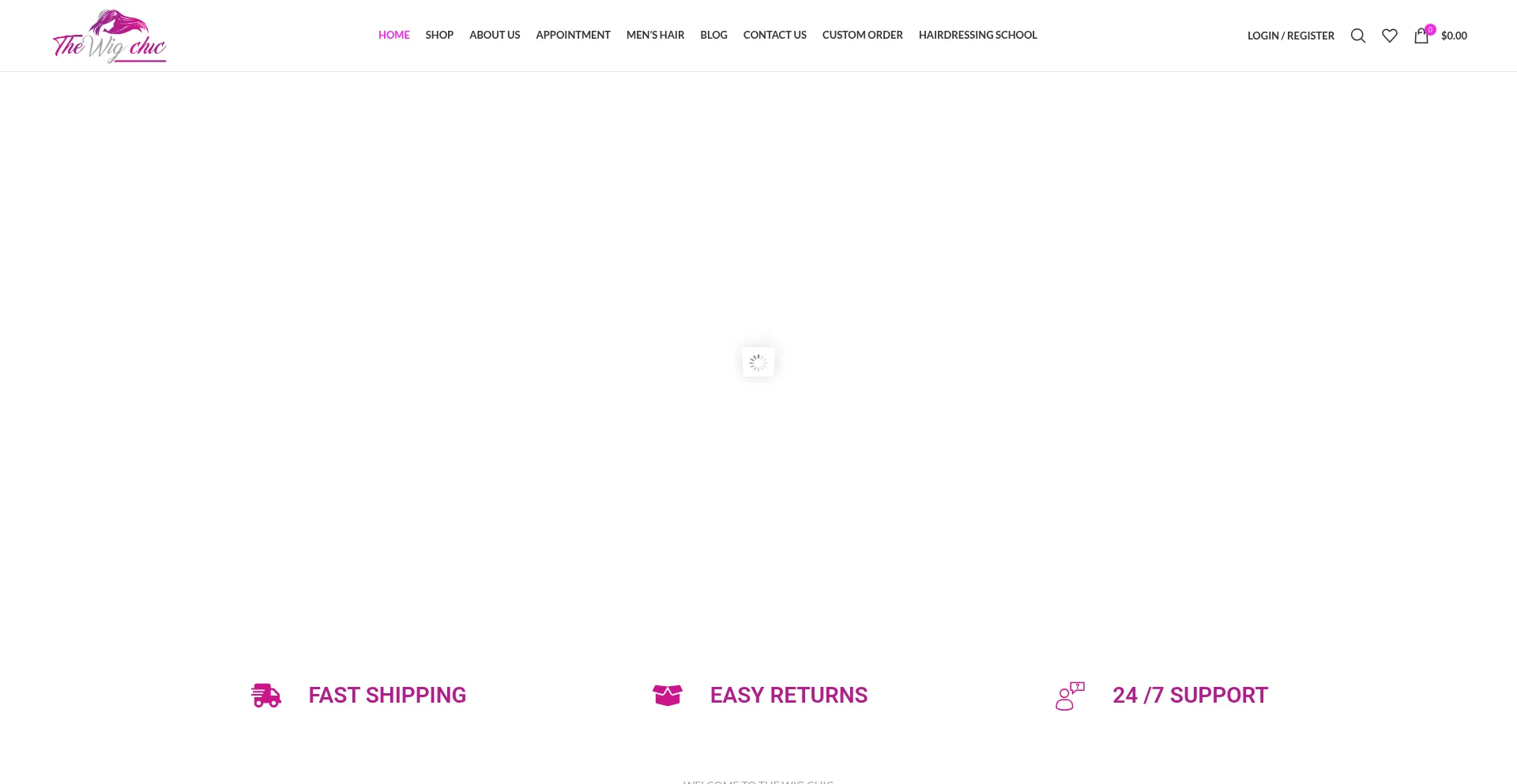 Website screenshot of Thewigchic.com.au