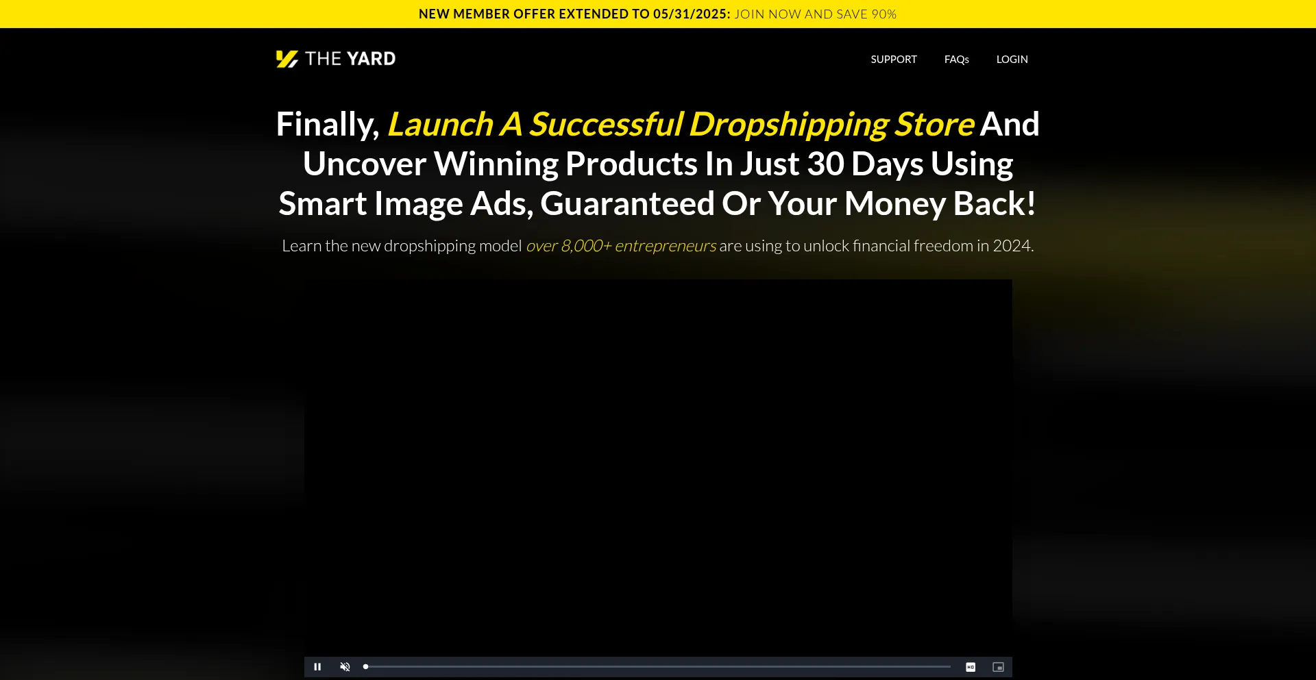 Website screenshot of Theyardacademy.com