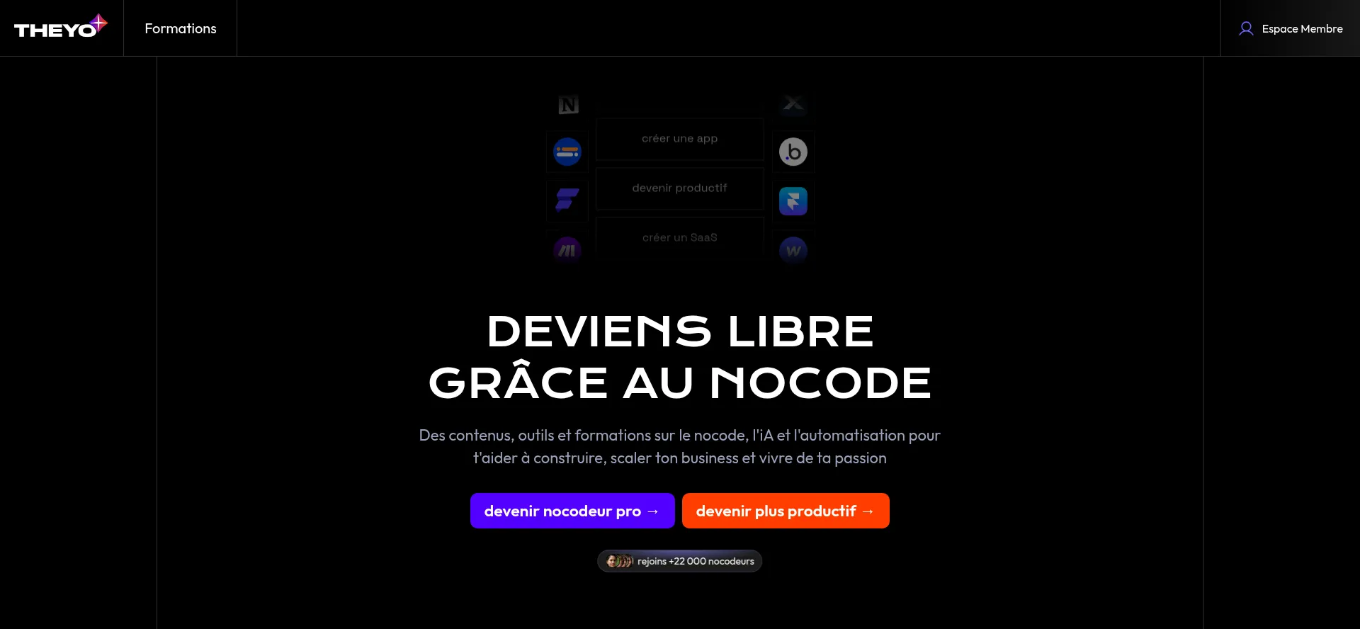 Website screenshot of Theyo.co