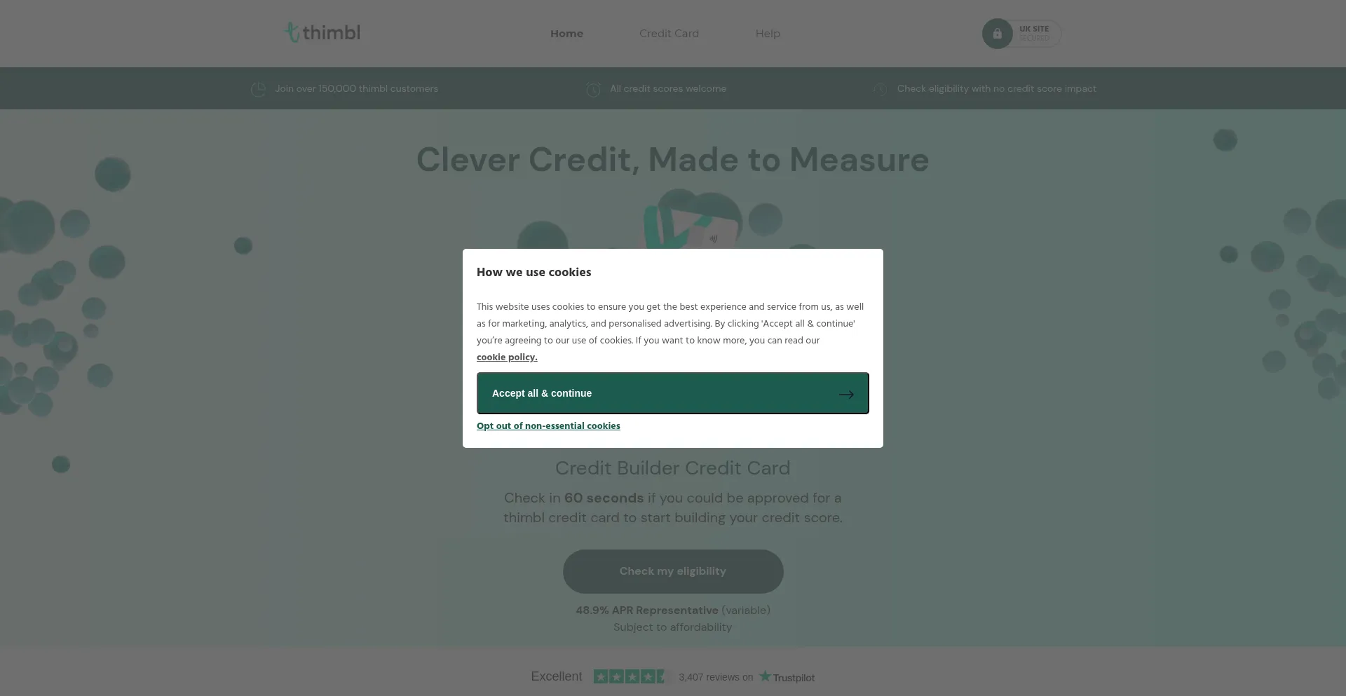 Website screenshot of Thimbl.com
