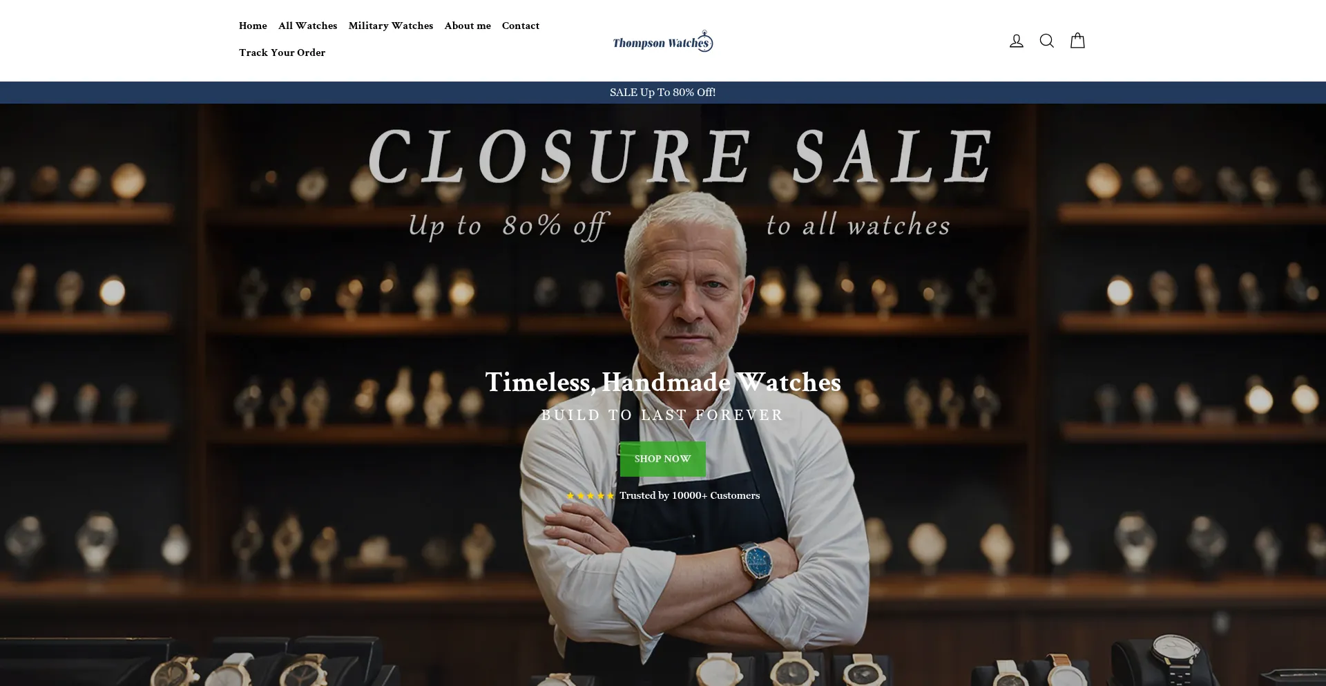 Website screenshot of Thompson-watches.com