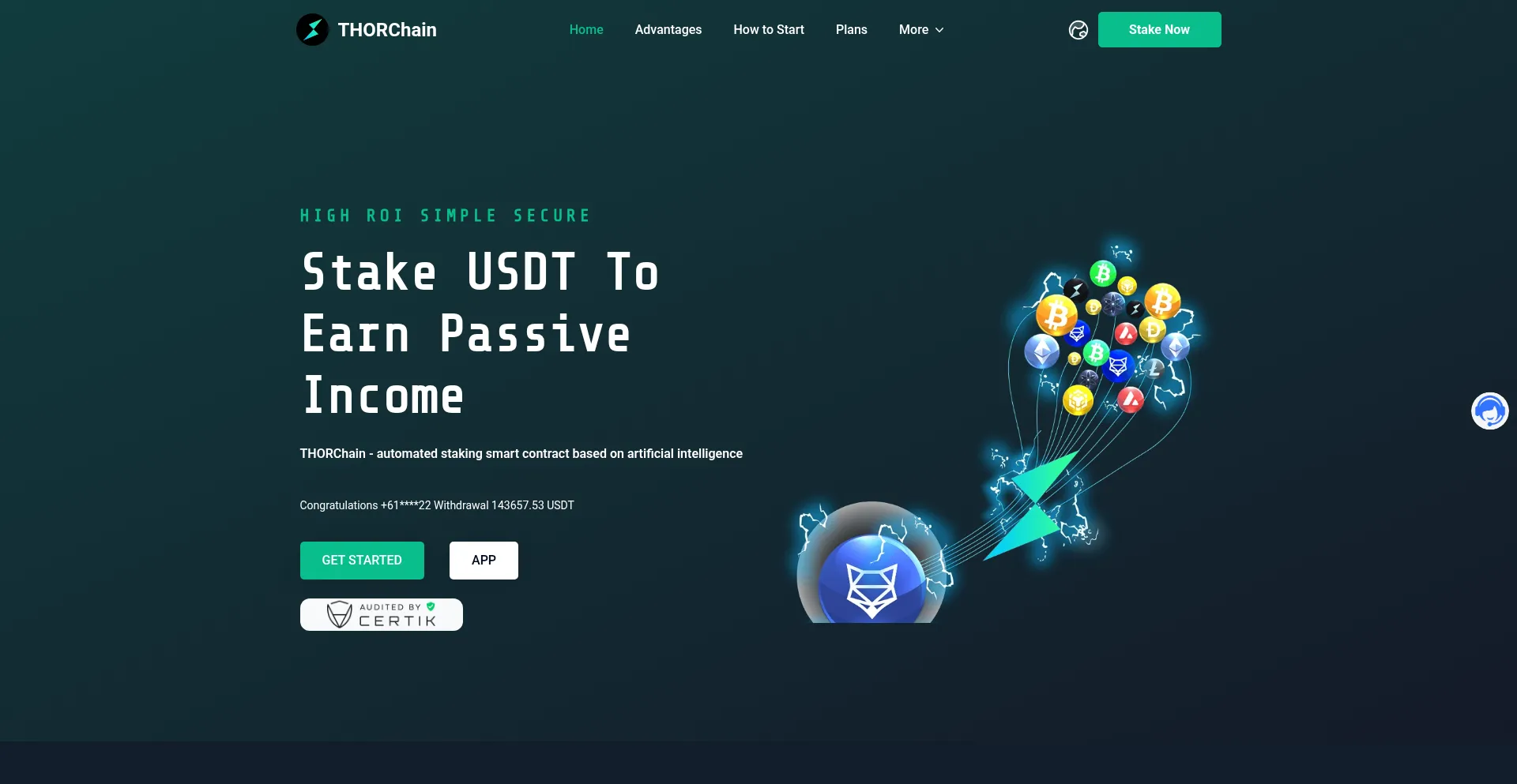 Website screenshot of Thorstak.cc
