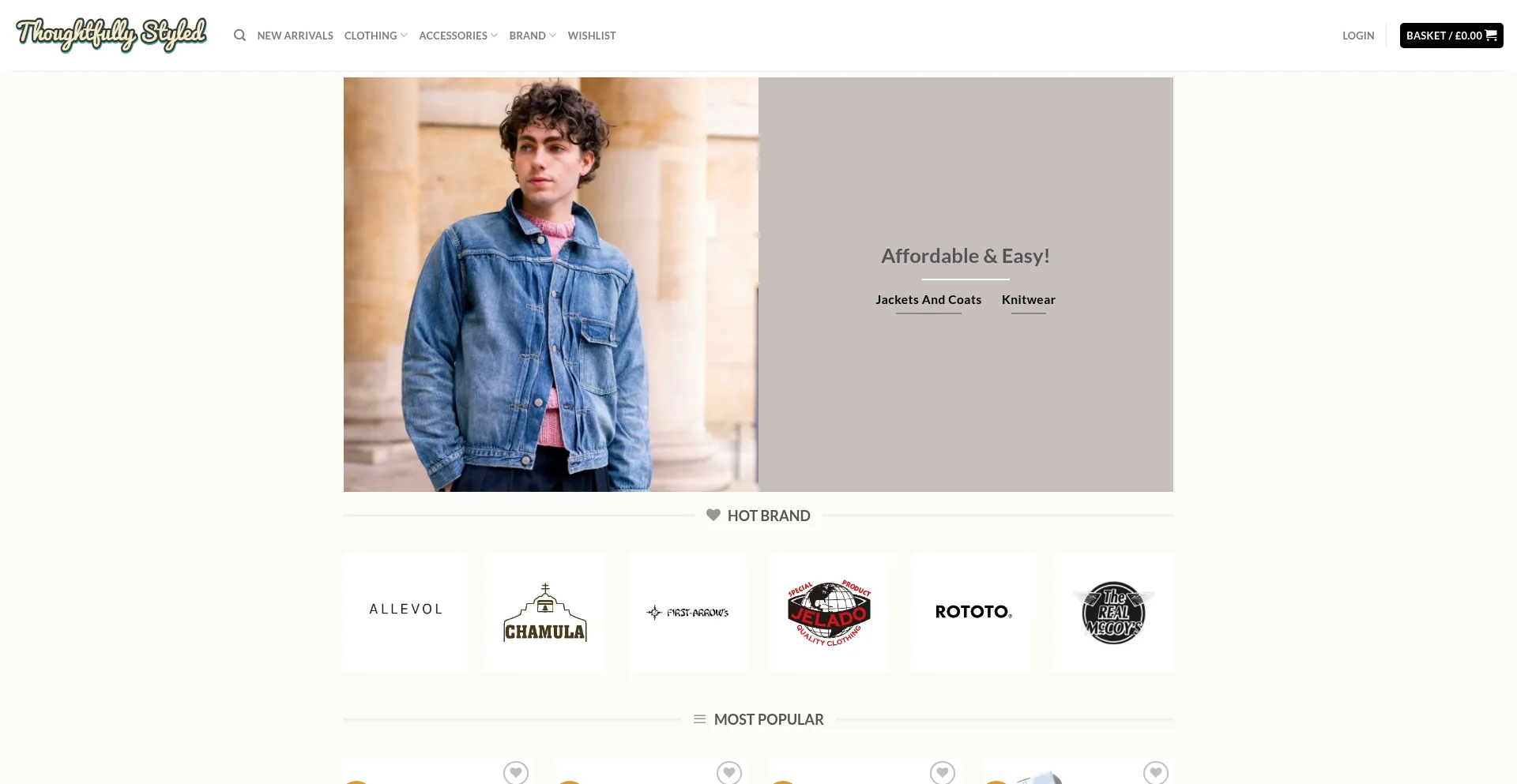 Website screenshot of Thoughtfullystyling.com